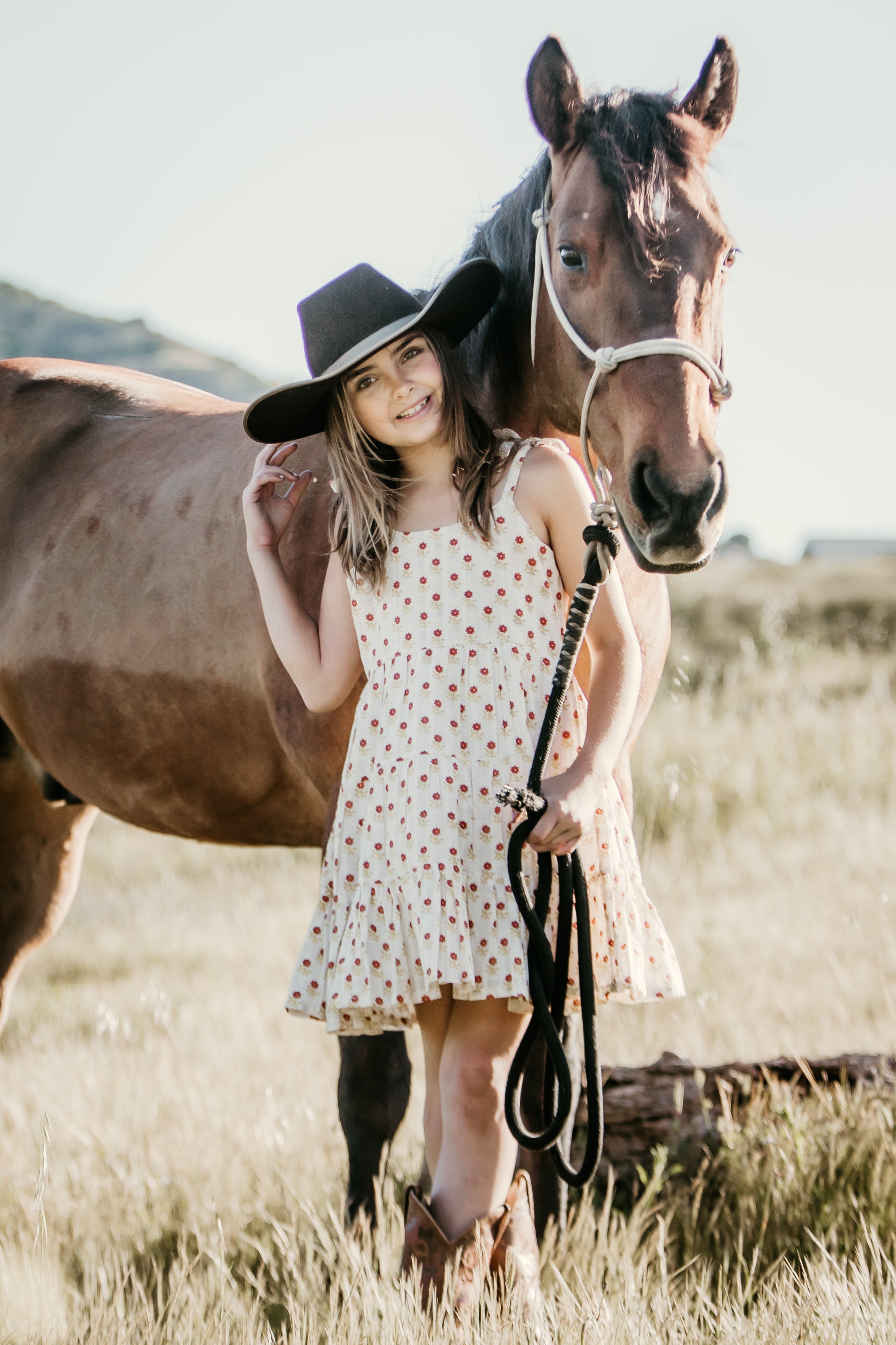 Bella Rust Floral Floral Dress