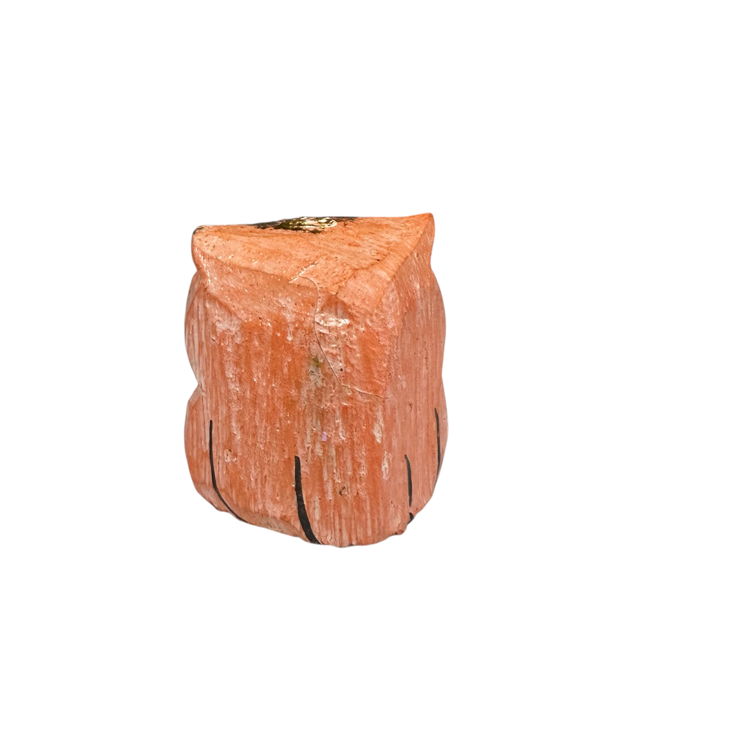 Mini Wooden Owl Figurine Orange