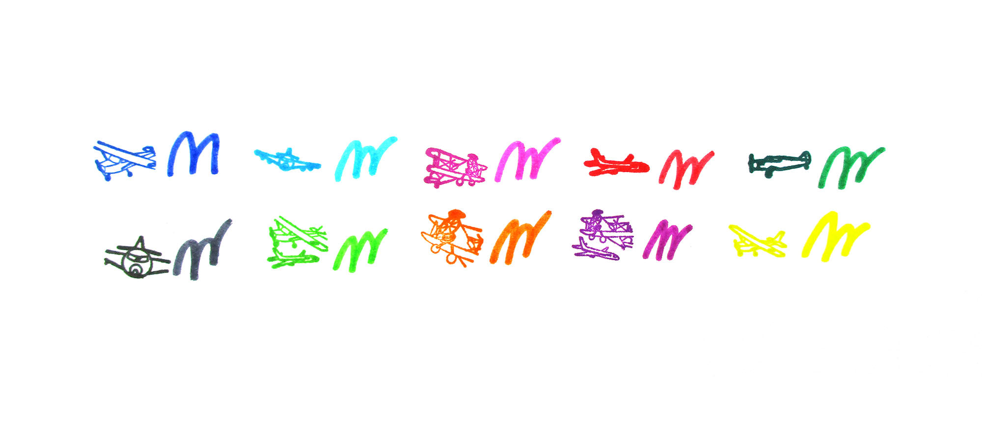 Airplane Stamp Marker Set - Set Of 10