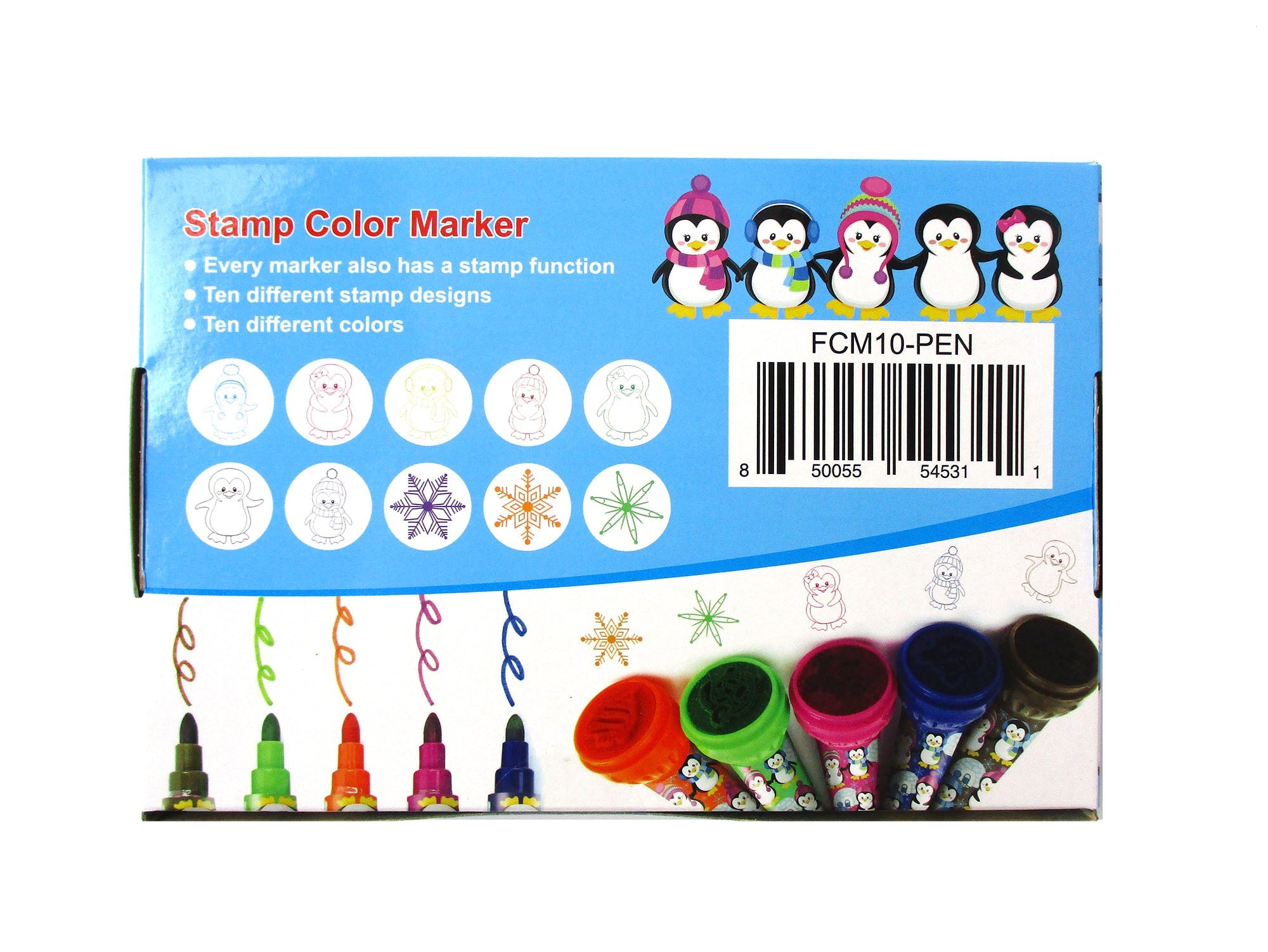 Penguin Stamp Marker Set - Set Of 10