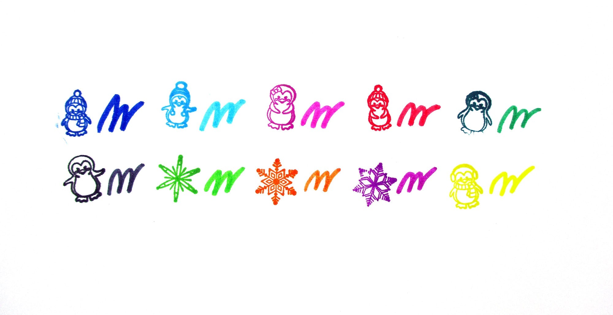Penguin Stamp Marker Set - Set Of 10