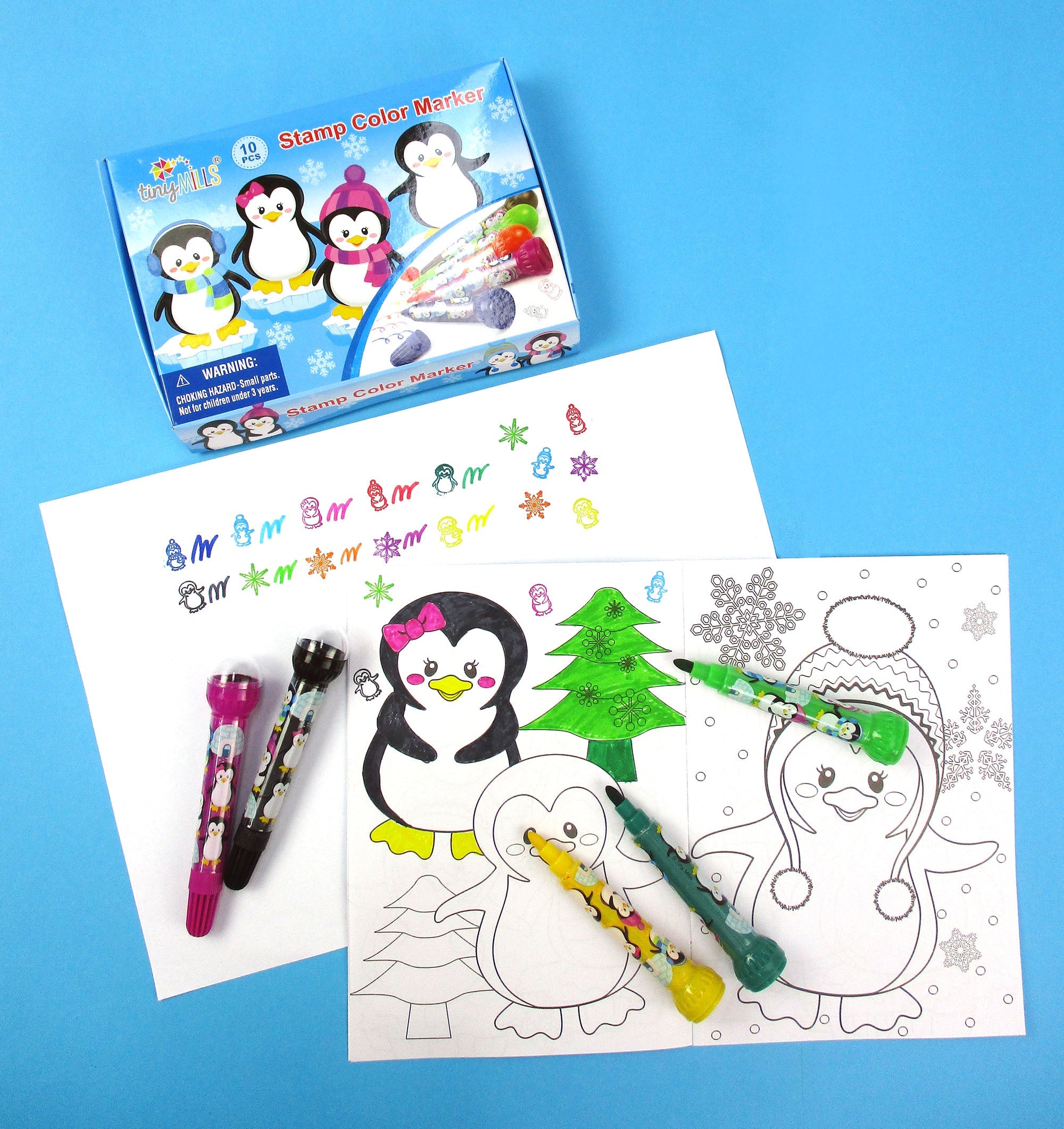 Penguin Stamp Marker Set - Set Of 10
