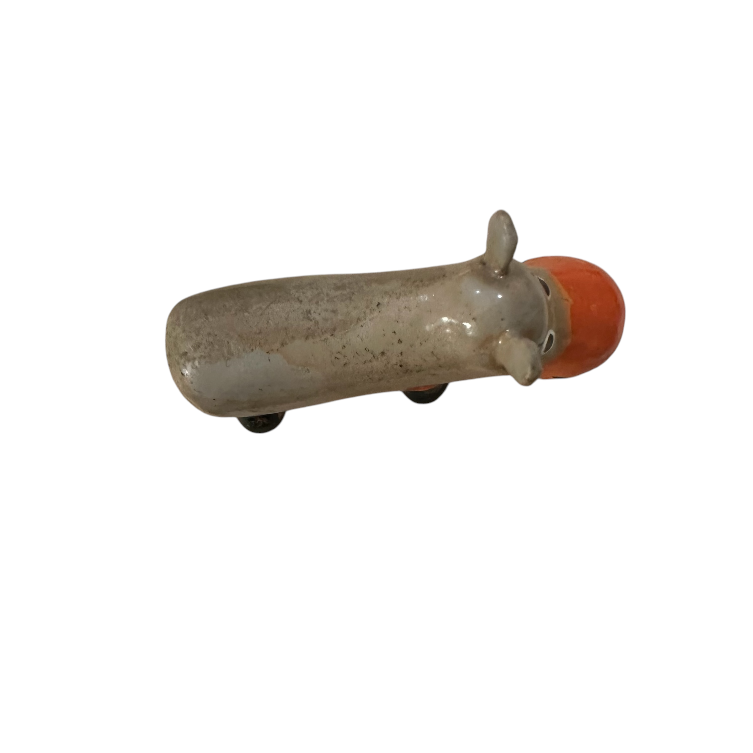 Mini Wooden Hippo Figurine (orange)