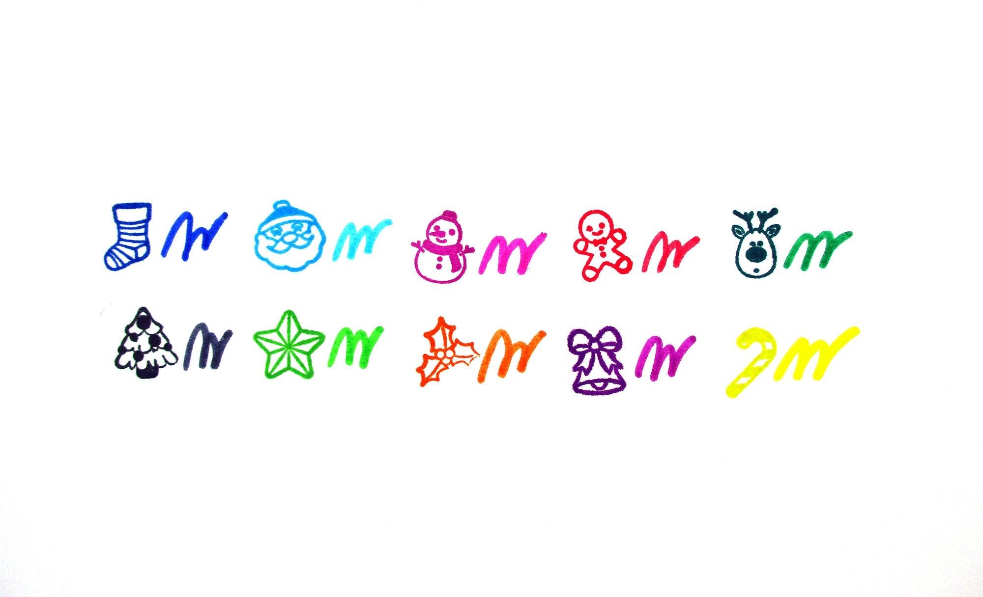 Christmas Stamp Marker Set - Set Of 10