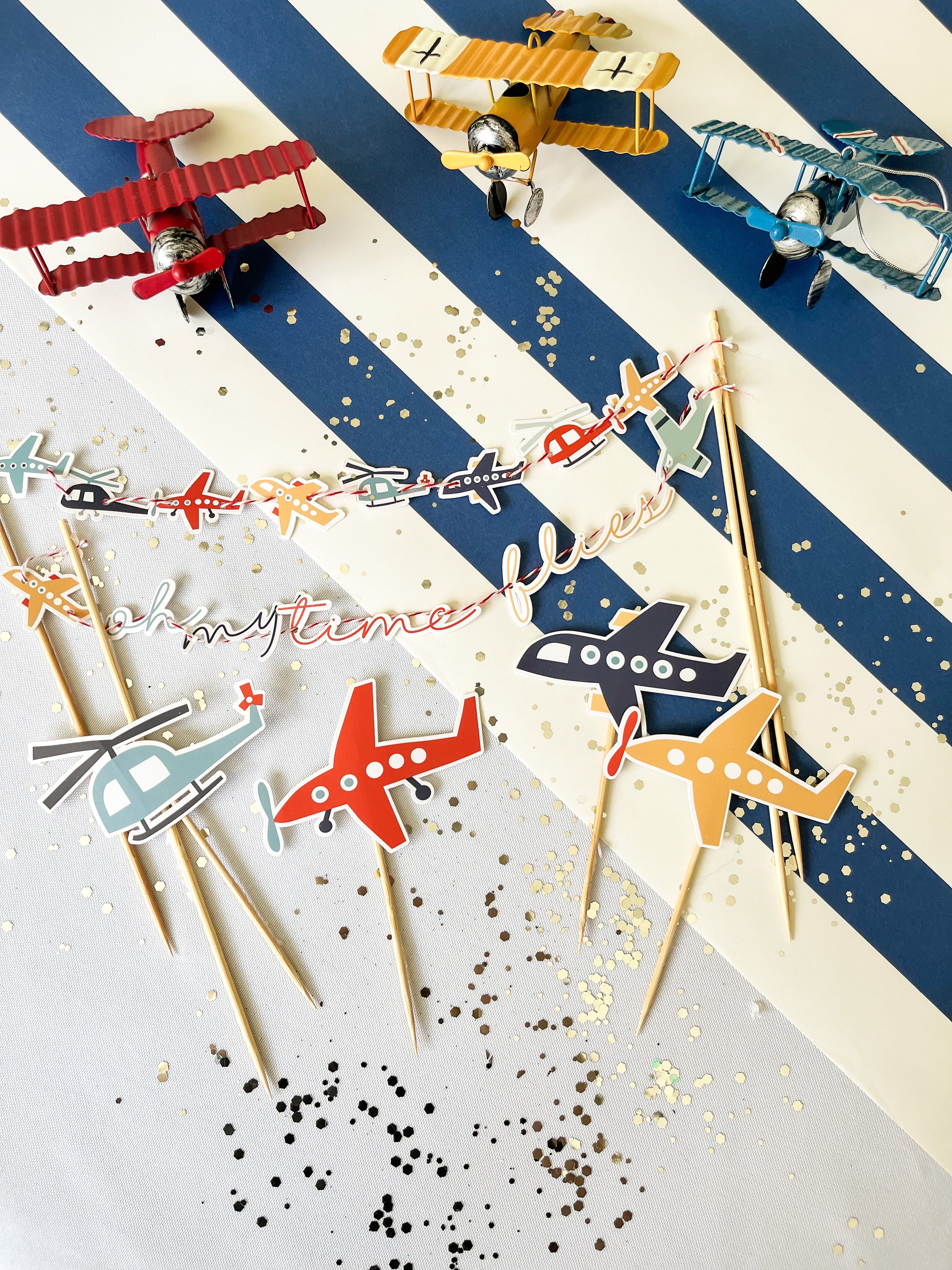 Airplane Cupcake Toppers (8 Per Set)