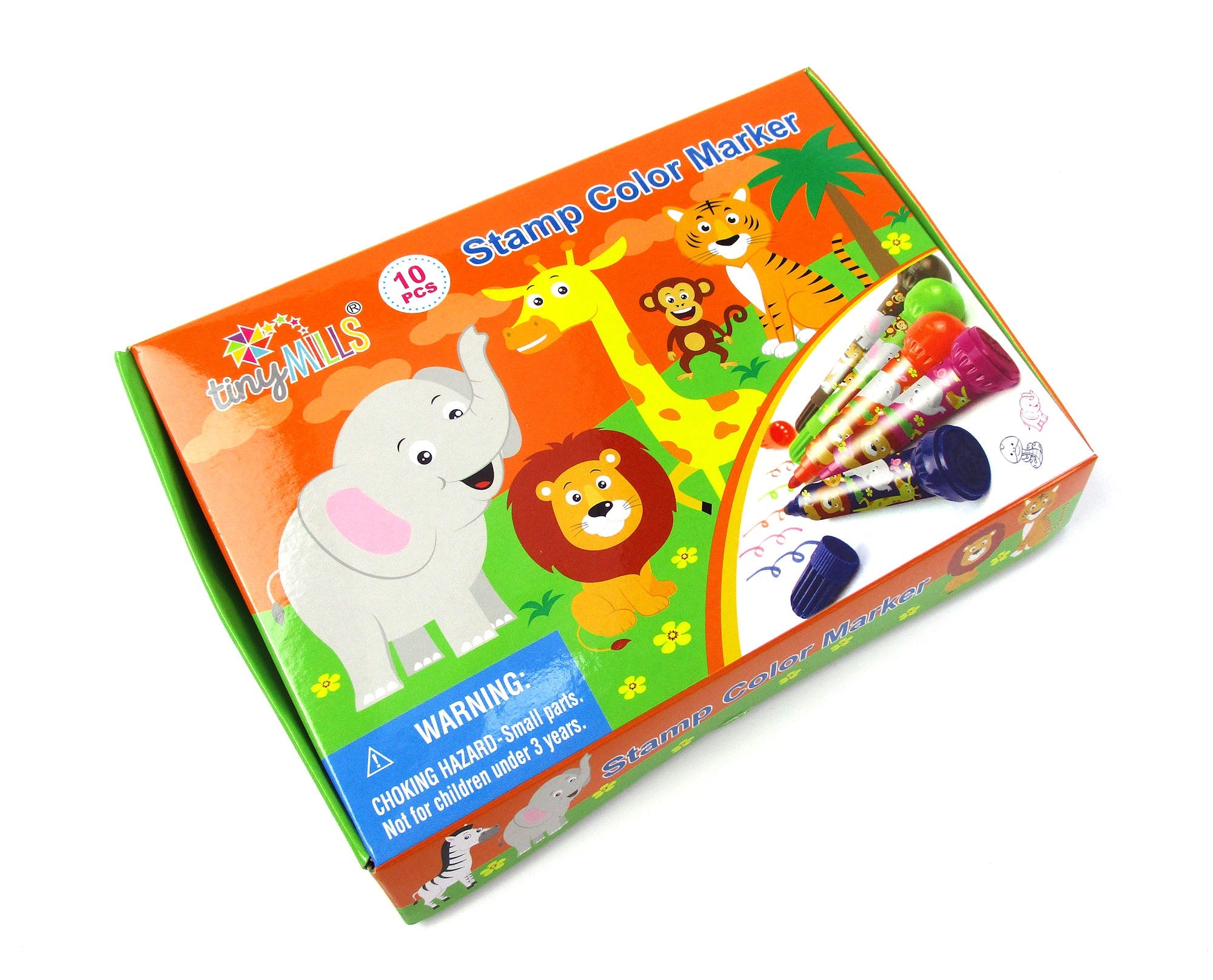 Wild Life Safari Animals Stamp Marker Set - Set Of 10