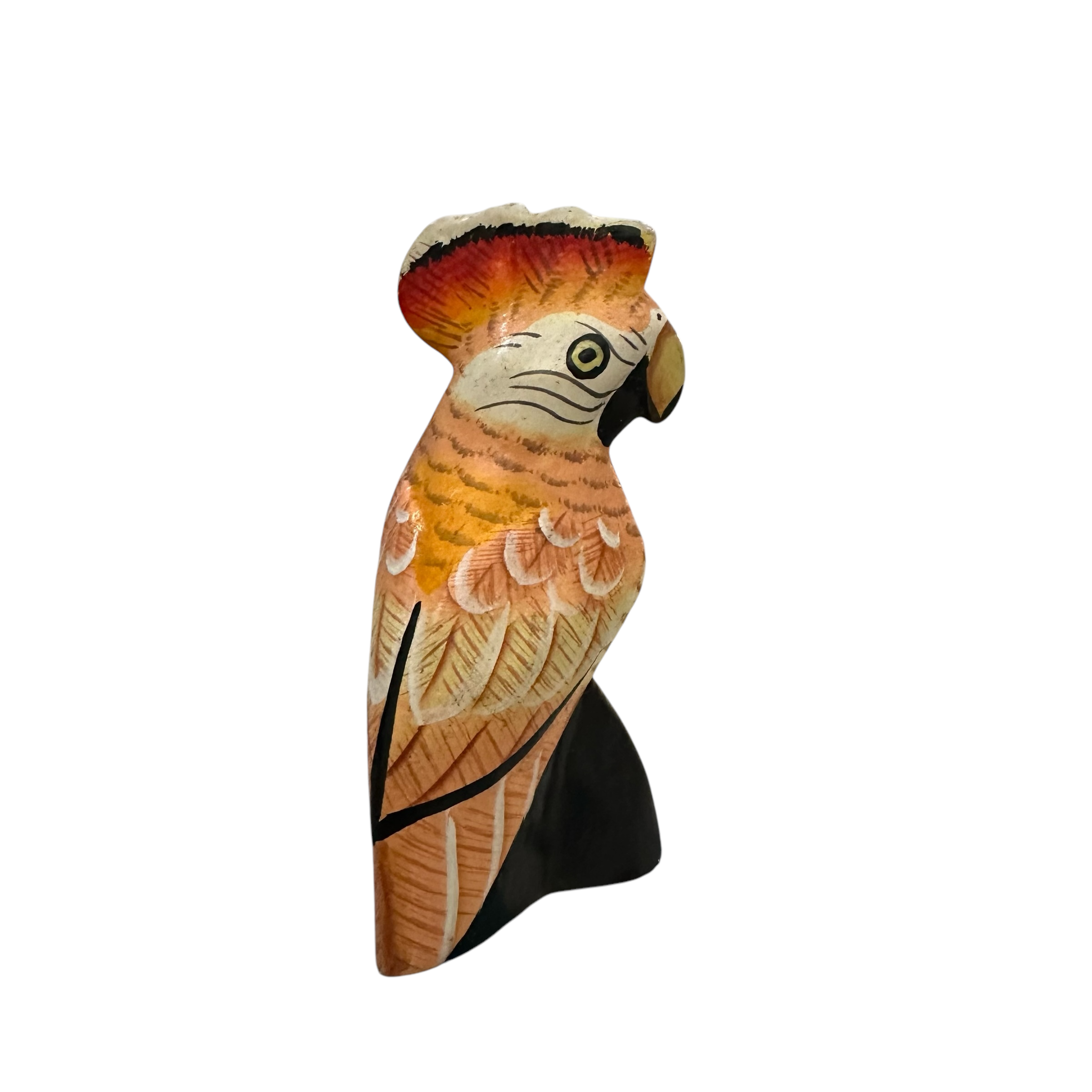 Wooden Parrot Decoration Figurine (orange)