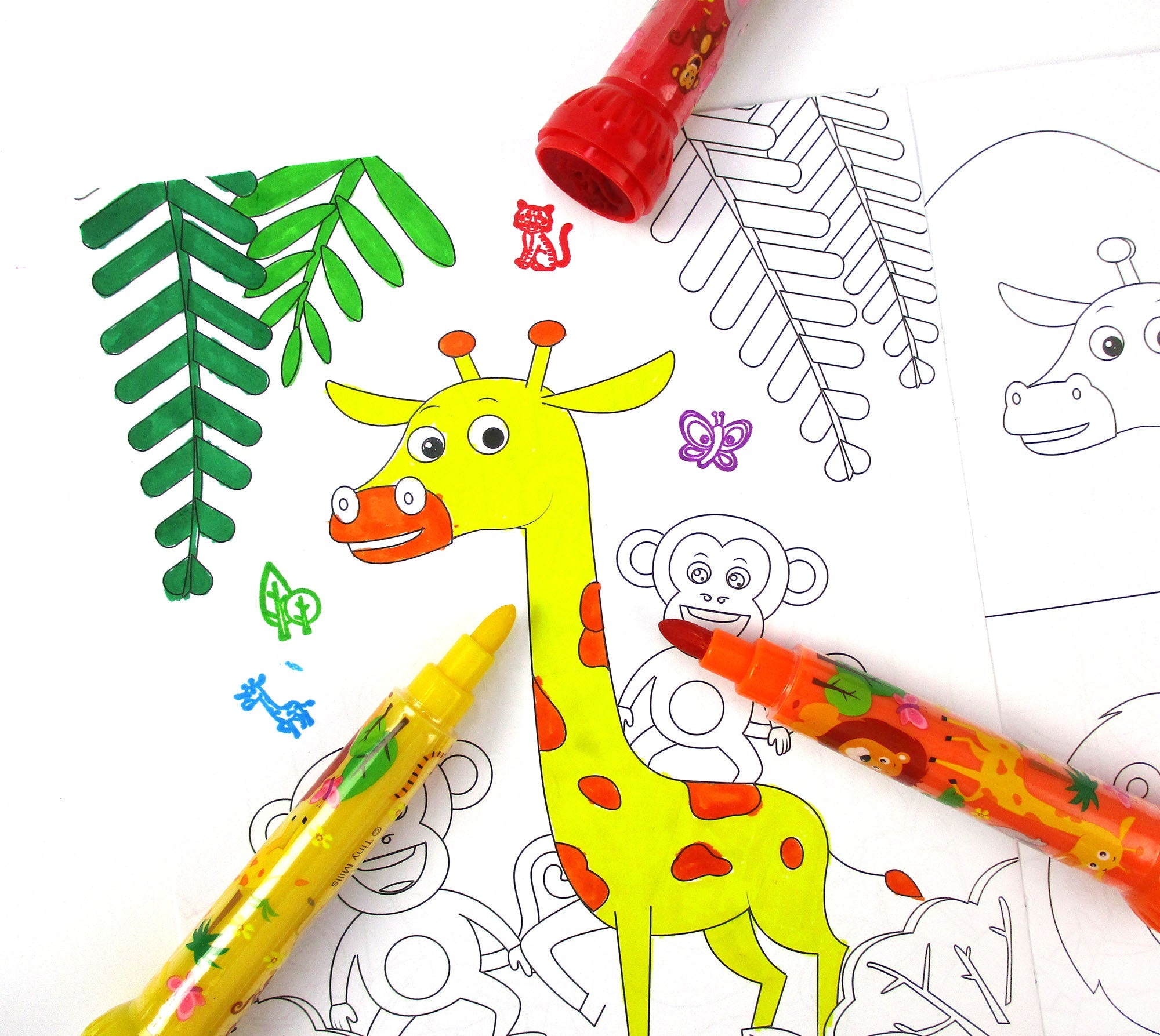 Wild Life Safari Animals Stamp Marker Set - Set Of 10