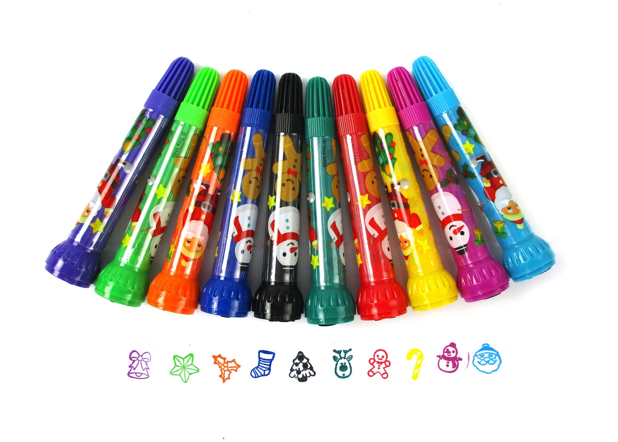 Christmas Stamp Marker Set - Set Of 10