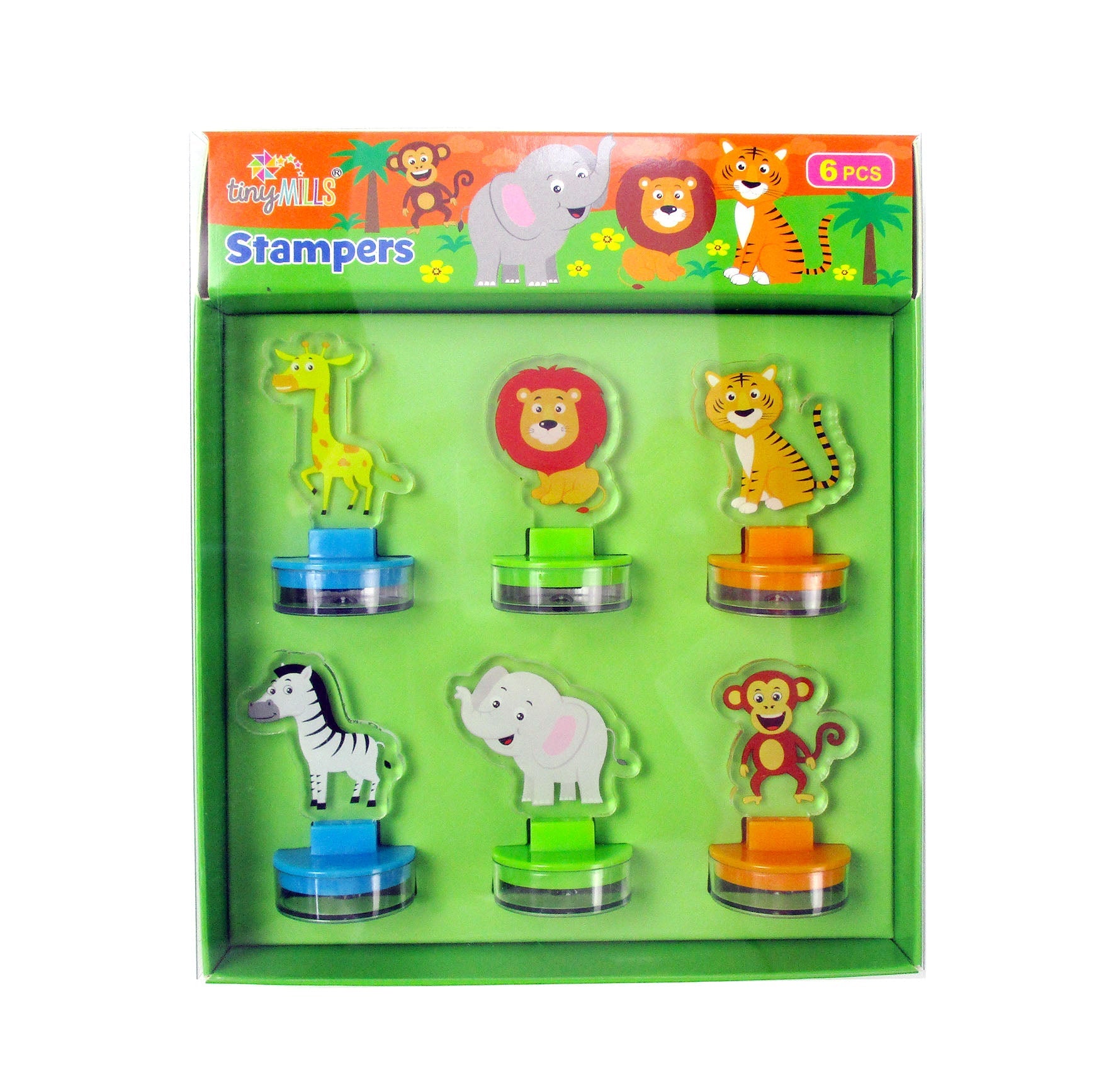 Safari Wild Animals Acrylic Stamp Set Of 6