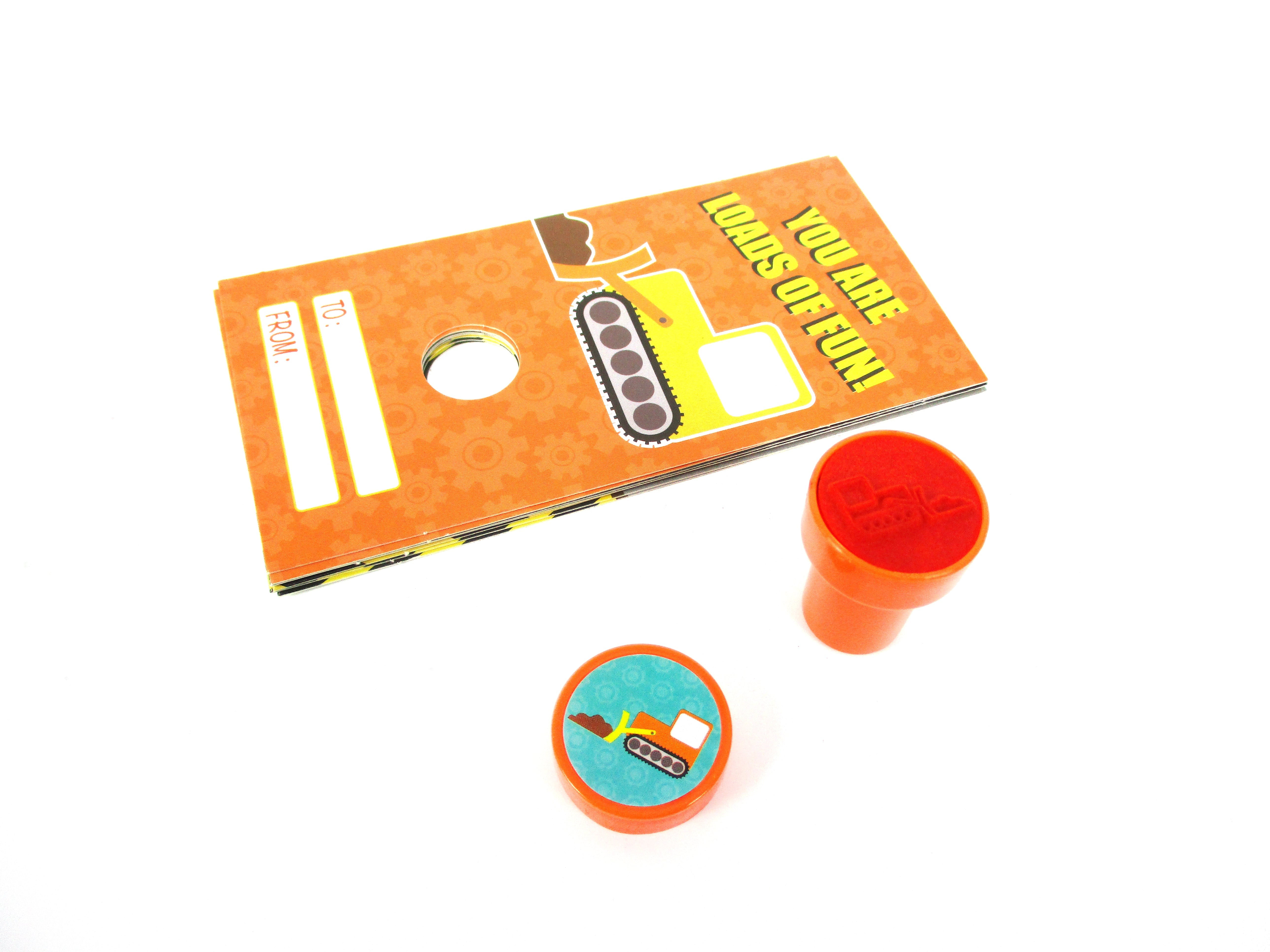 Construction Cards With Stampers For Classroom Birthday Party Favors