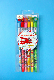 Airplane Stackable Multi Point Pencils - Set Of 6