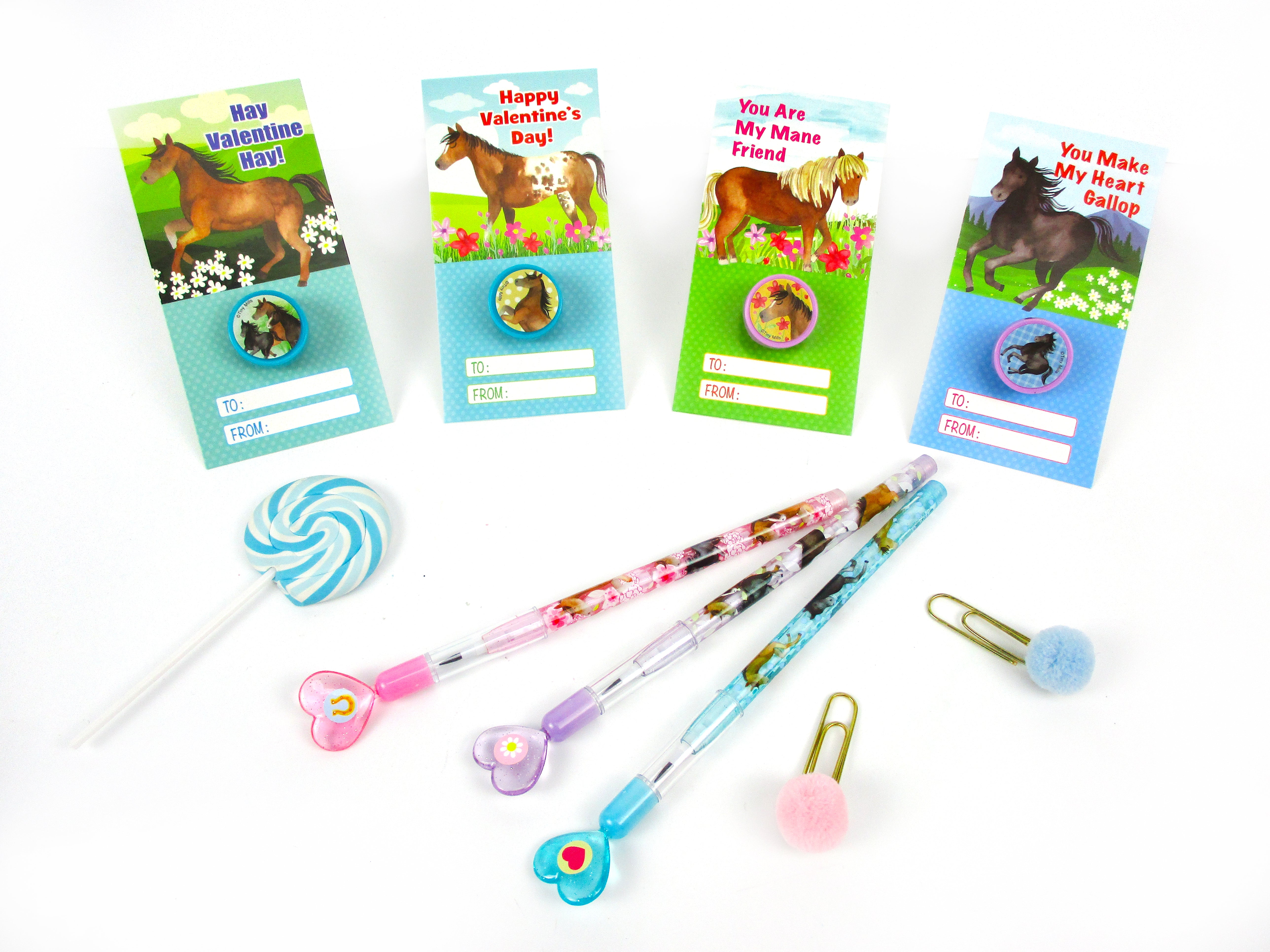 Horse Valentine's Day Cards With Stampers For Classroom Exchange