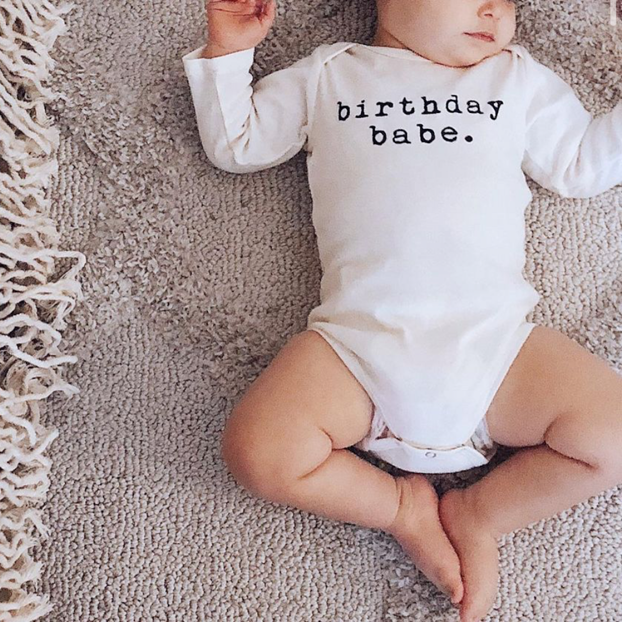 Baby Birthday Babe Graphic Long Sleeve Organic Bodysuit