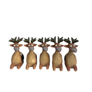 5 Handmade Wooden Moose Napkin Holders