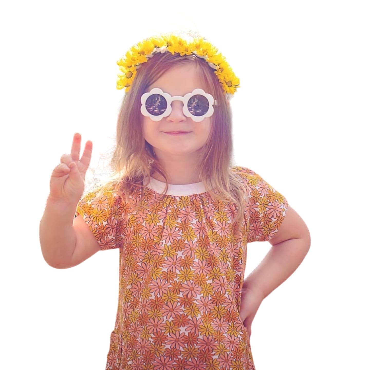 Smiley Daisy Dress For Baby Toddler Girls