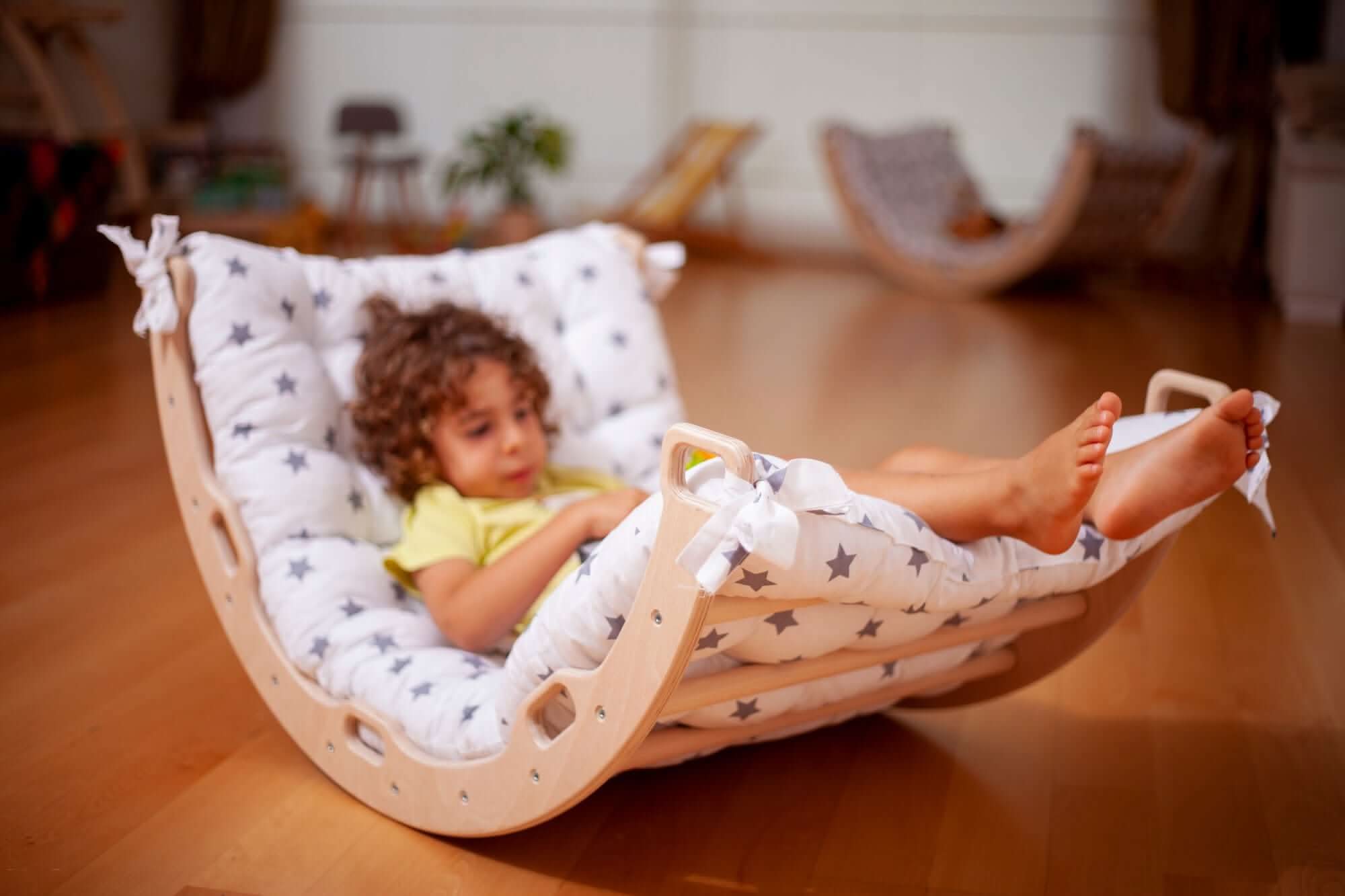 Medium Montessori Climbing Arch/rocker With Pillow & Ramp Set