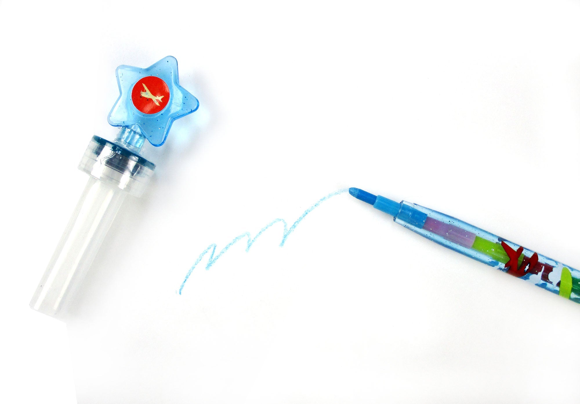 Airplane Stackable Crayon With Stamper Topper