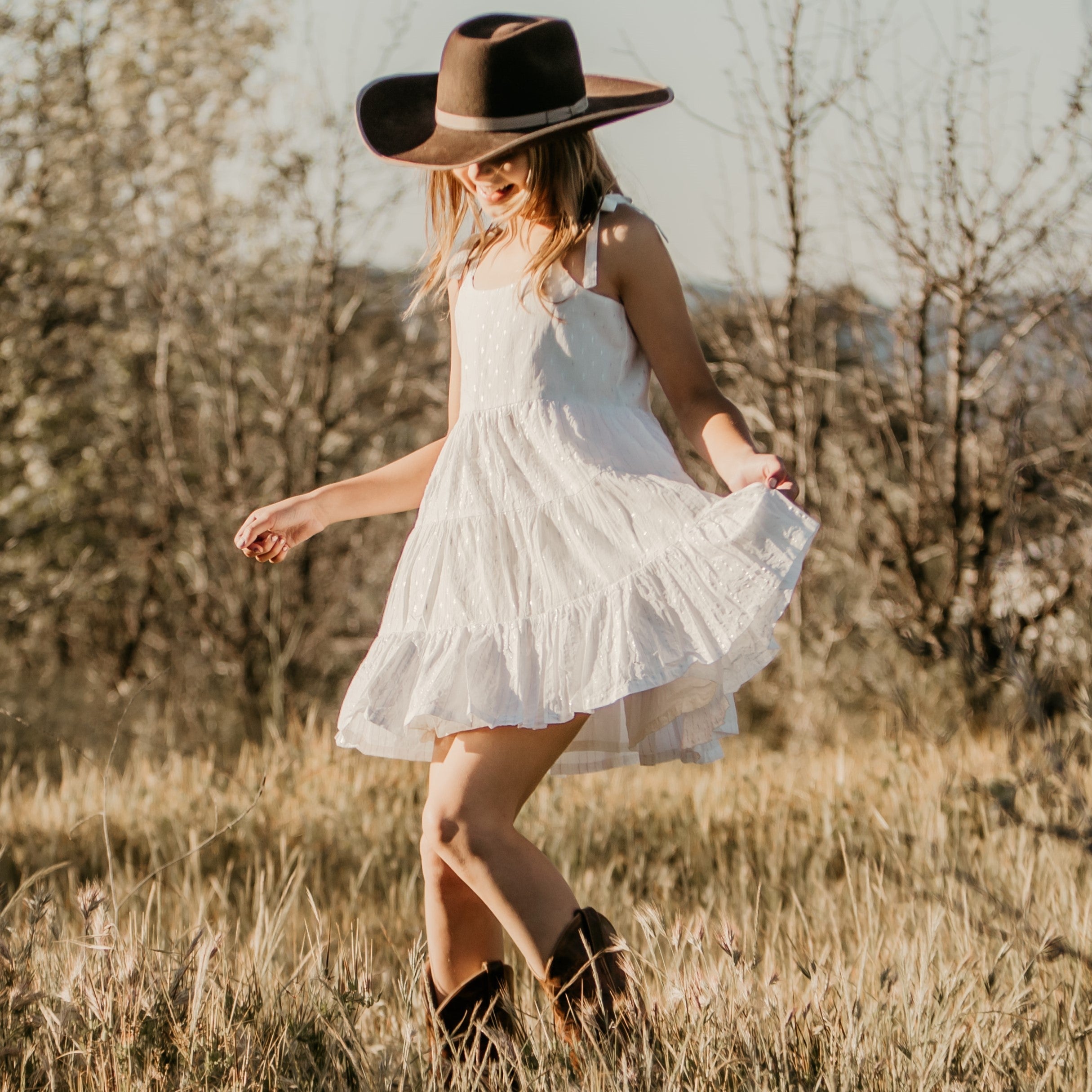 Bella White Sparkle Dress