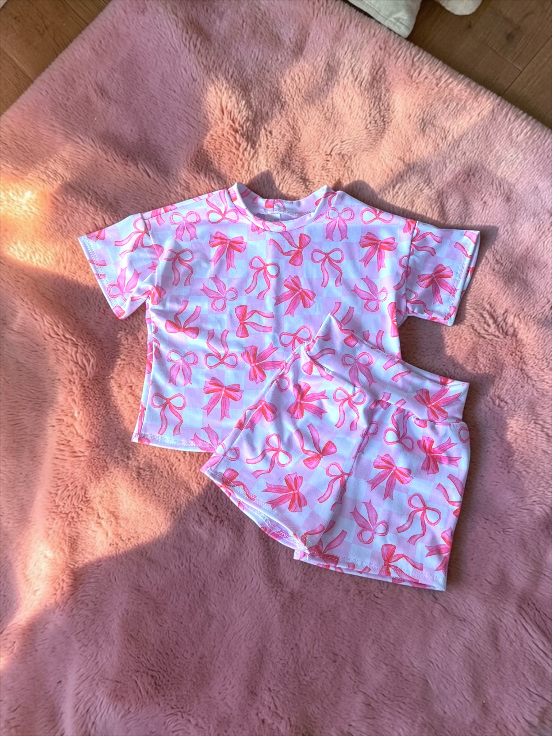 Bow Print Lounge Short Set