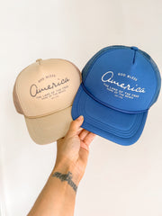 God Bless America - Land Of The Free Trucker Hat