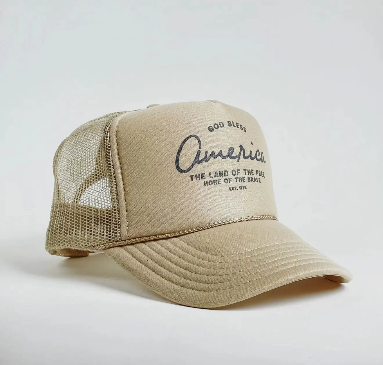 God Bless America - Land Of The Free Trucker Hat