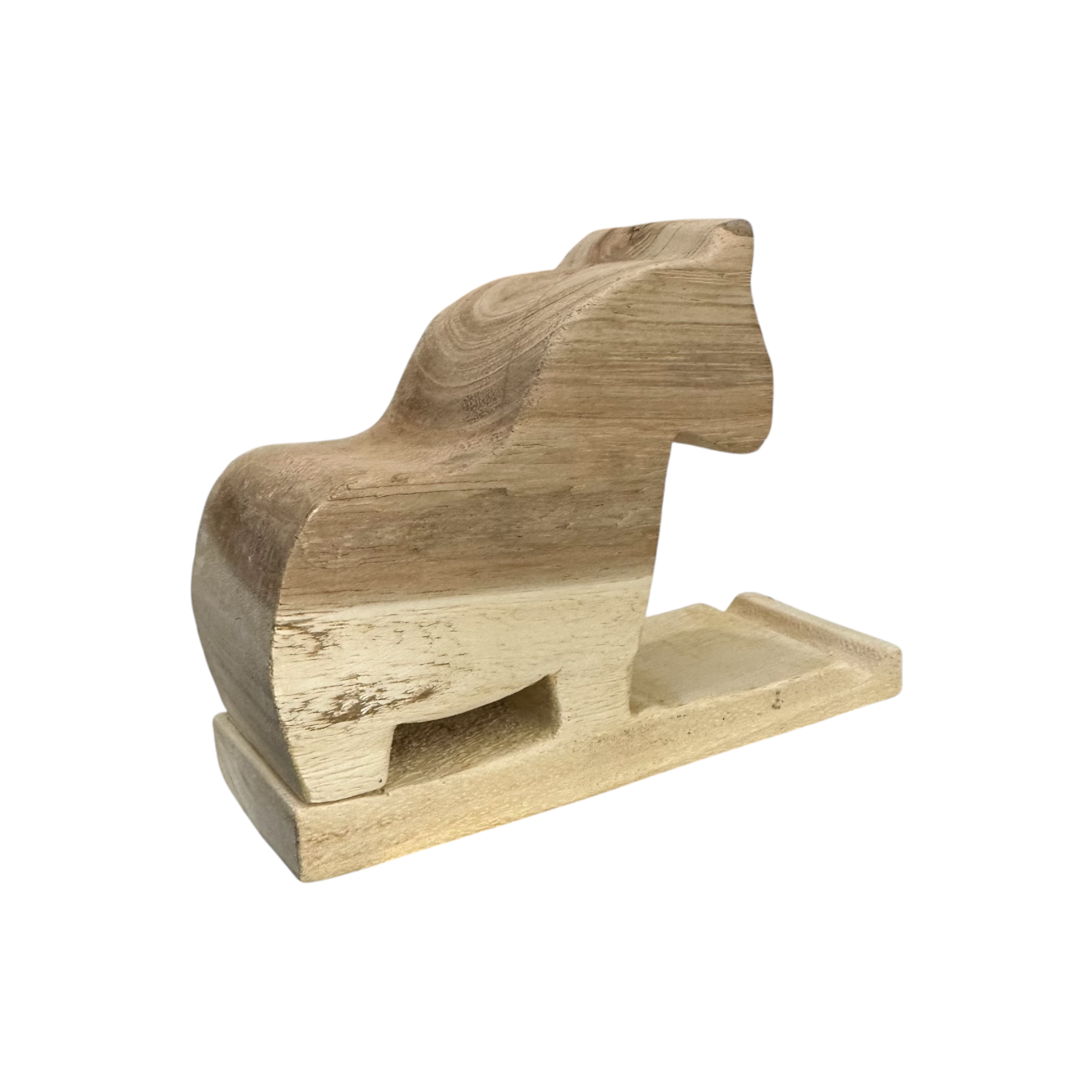 Wooden-horse-phone-holder