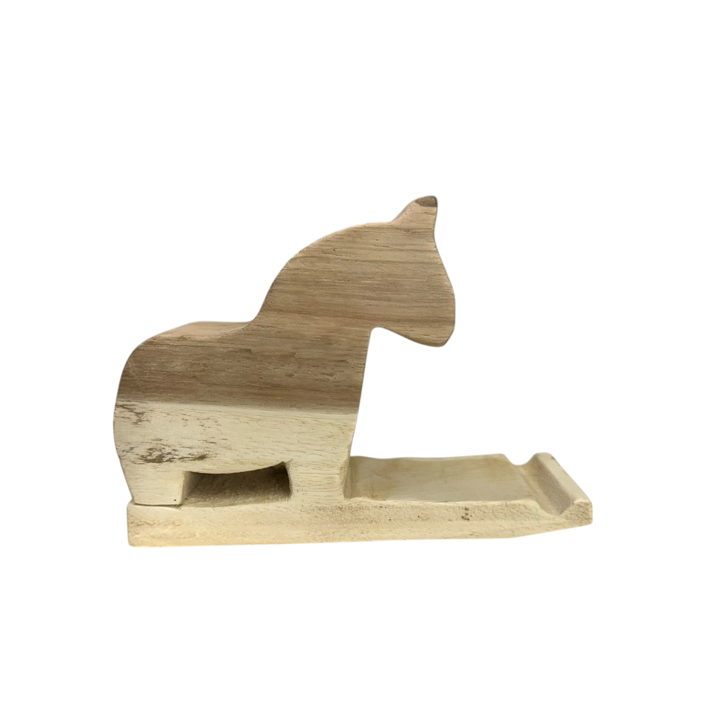 Wooden-horse-phone-holder