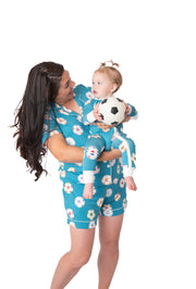 Women’s Bamboo Soccer Pajama Short Set | Soccer Inspired Luxury Bamboo Sleepwear