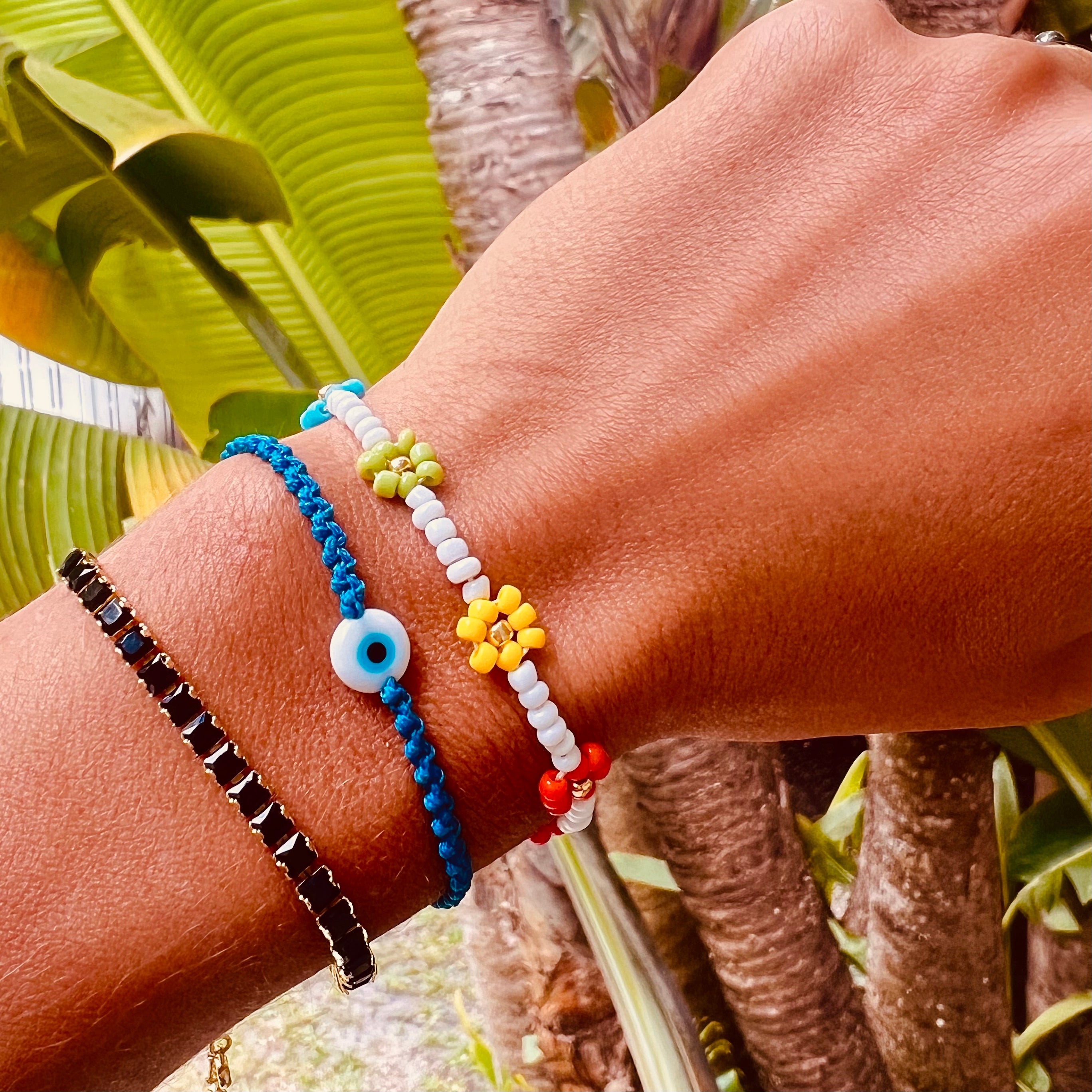 Evil Eye Braided Bead Bracelet