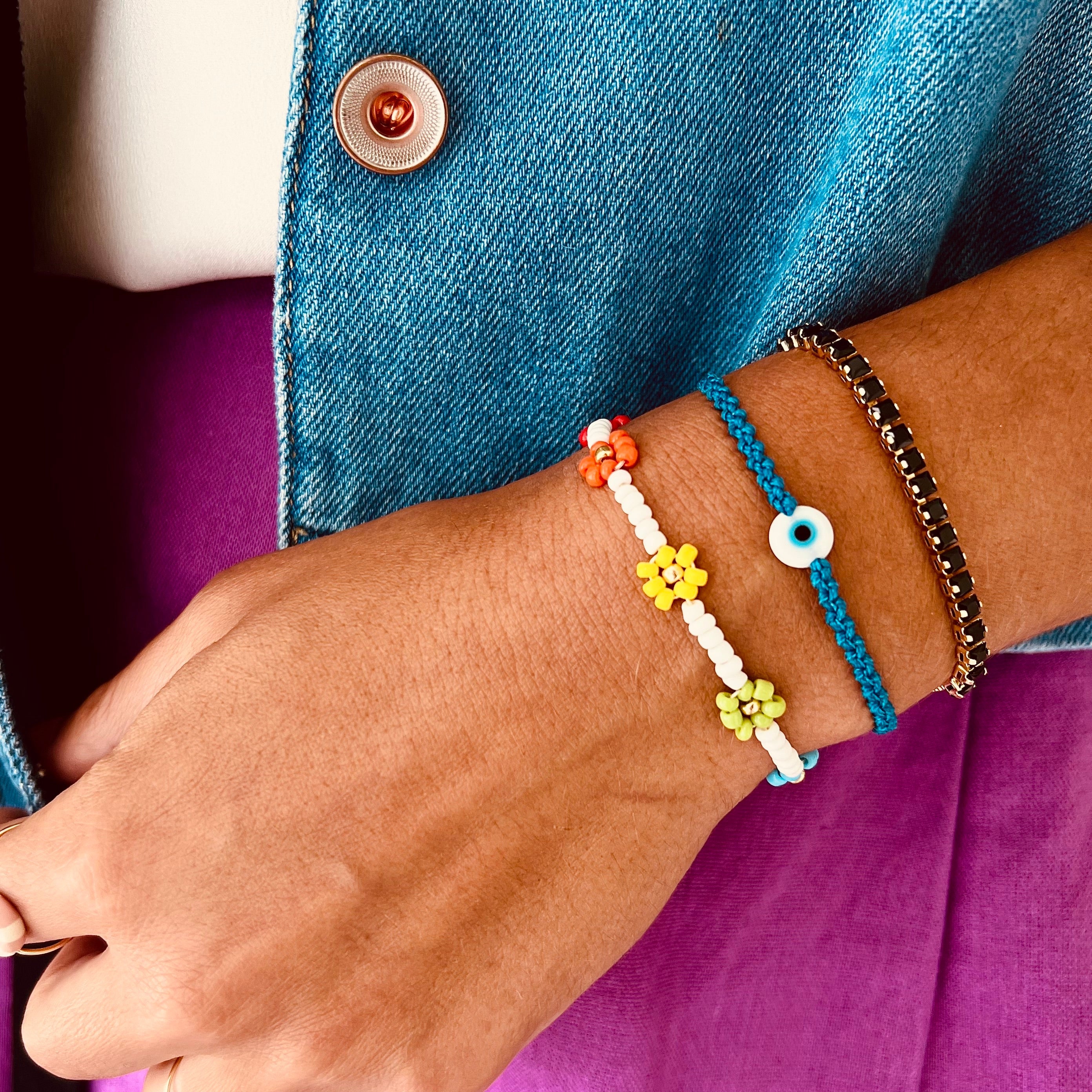 Blueberry Braided Bead Bracelet