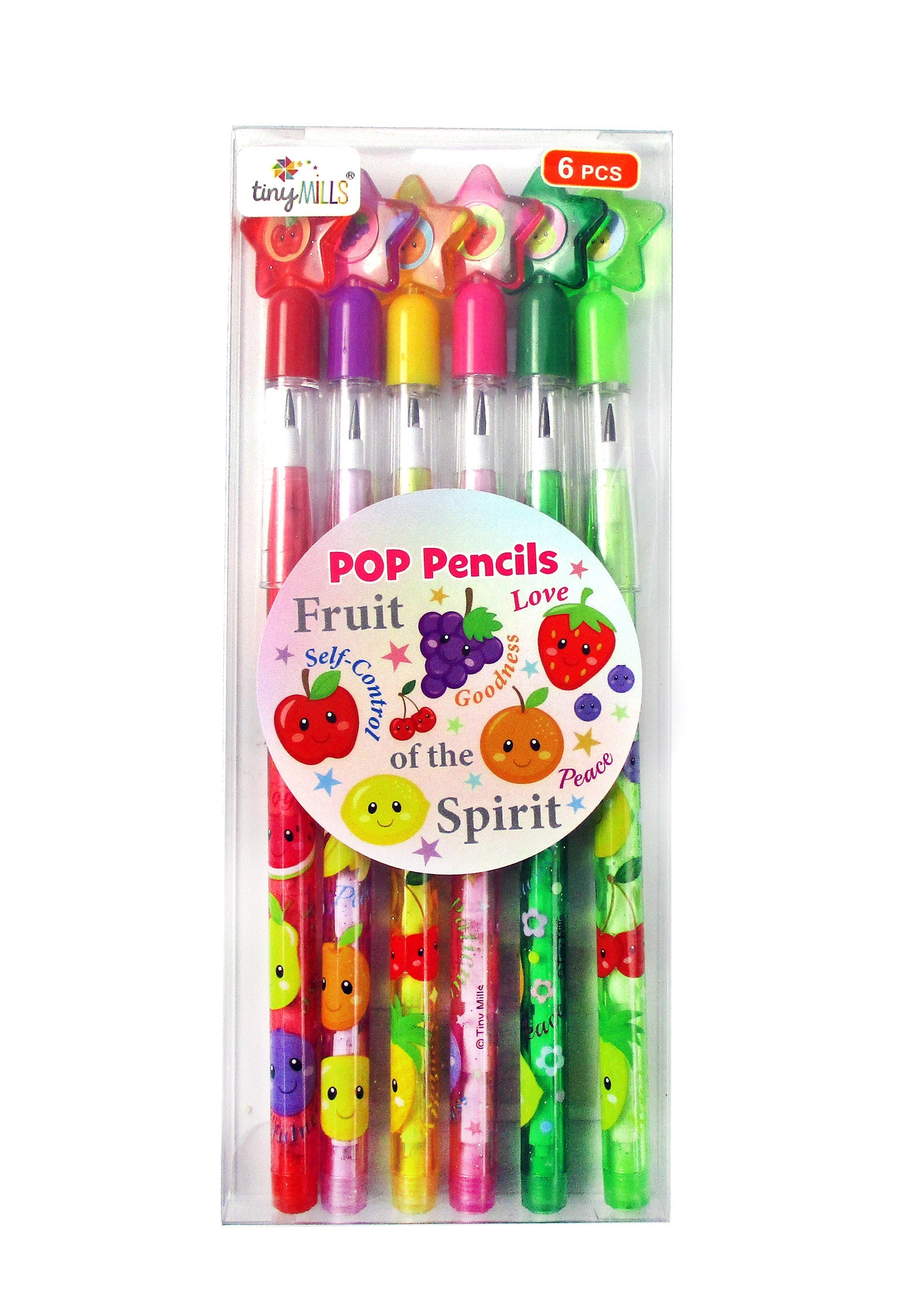 Fruit Of The Spirit Stackable Multi Point Pencils - Set Of 6