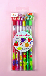 Fruit Of The Spirit Stackable Multi Point Pencils - Set Of 6
