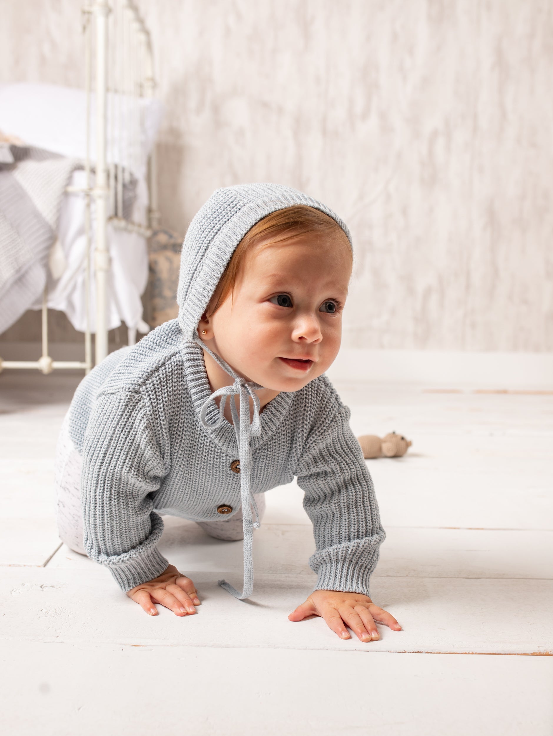 Baby Cardigan Set ~ Powder Blue