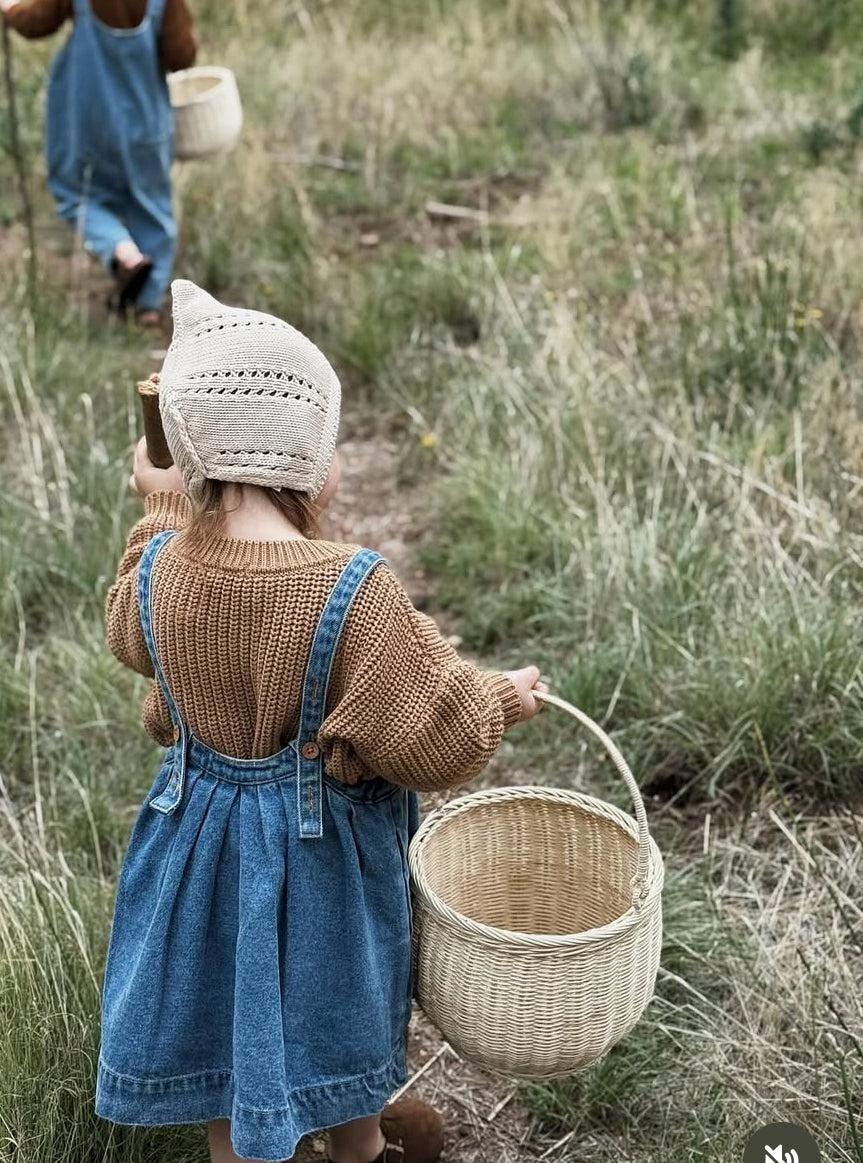 Oversized Denim Pinafore Kids Clothing | The Simple Folk
