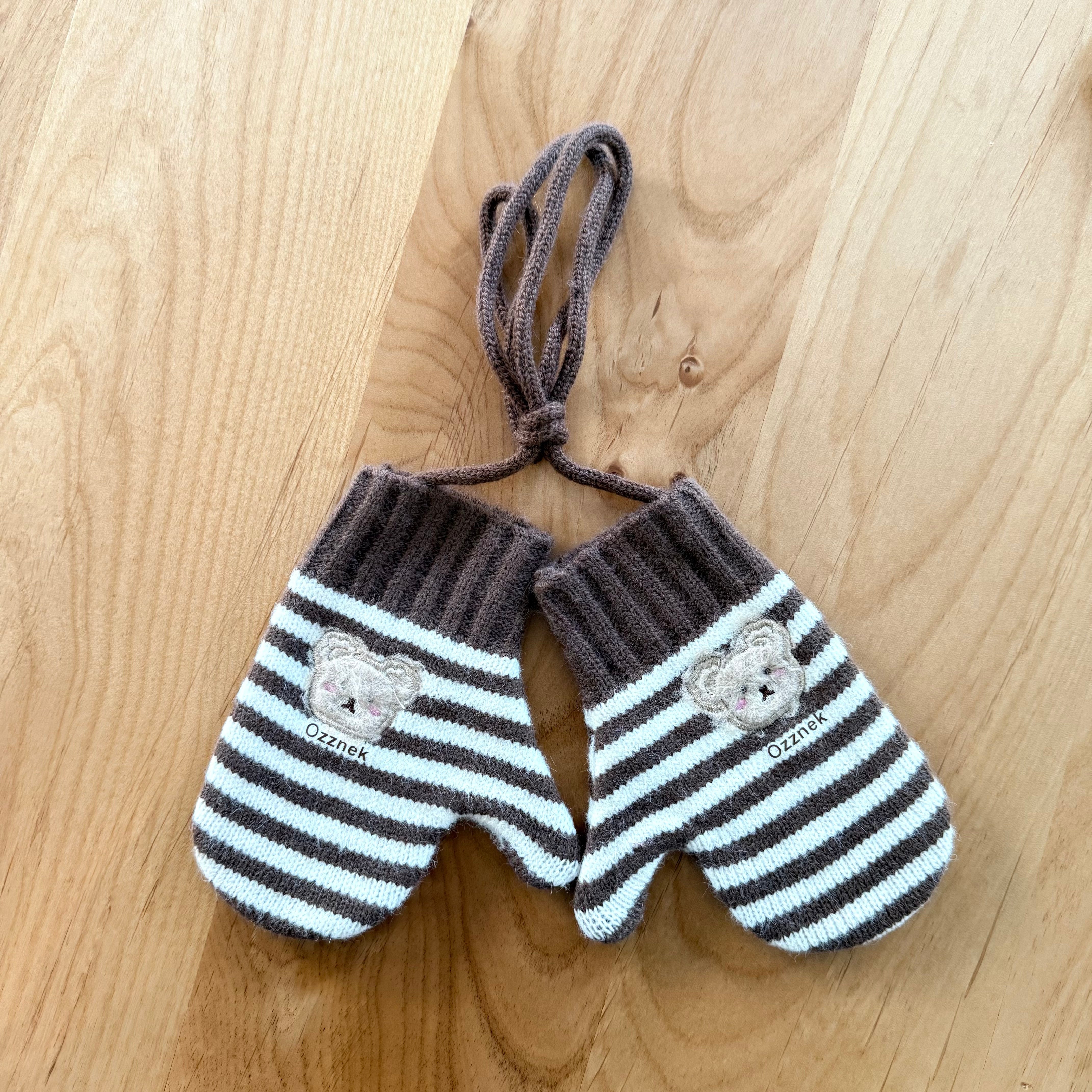 Kids Winter Gloves With String | Warm Toddler Mittens 2-5y