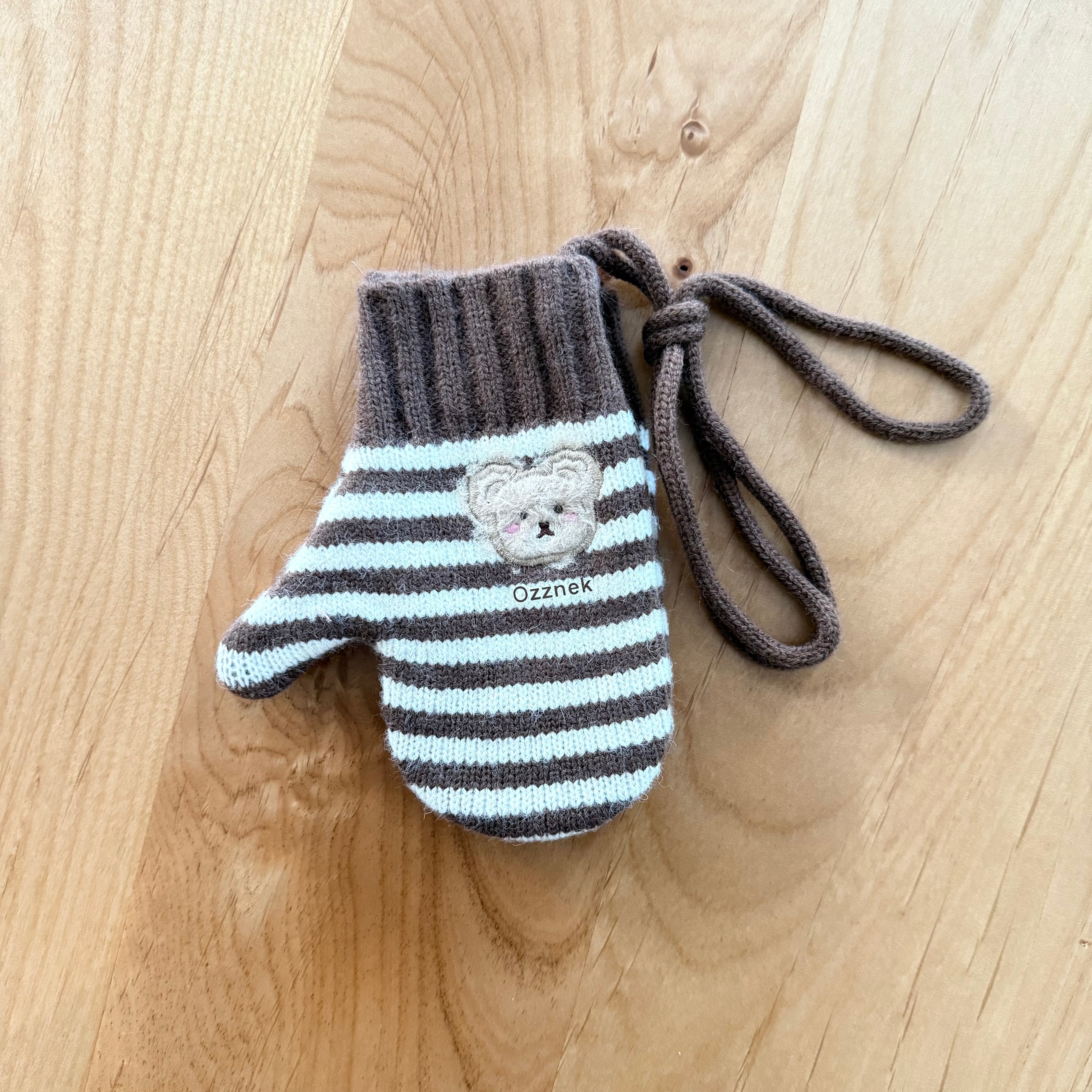 Kids Winter Gloves With String | Warm Toddler Mittens 2-5y