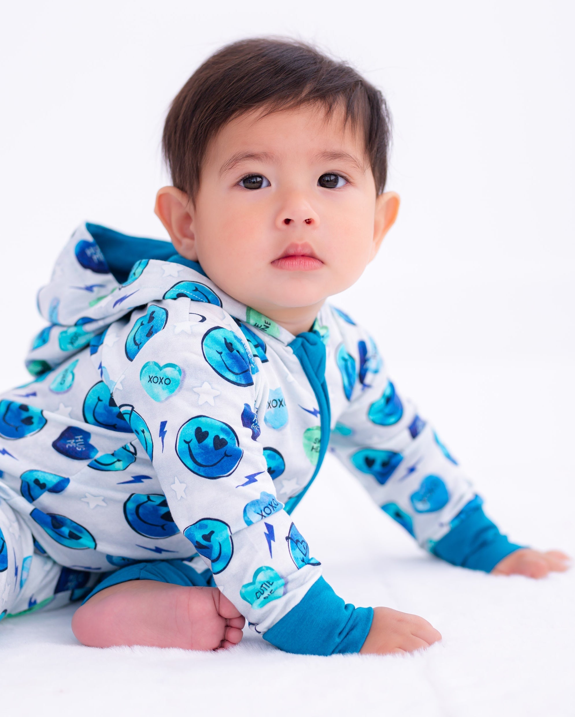 Morris Bamboo/cotton Hoodie-zip Romper