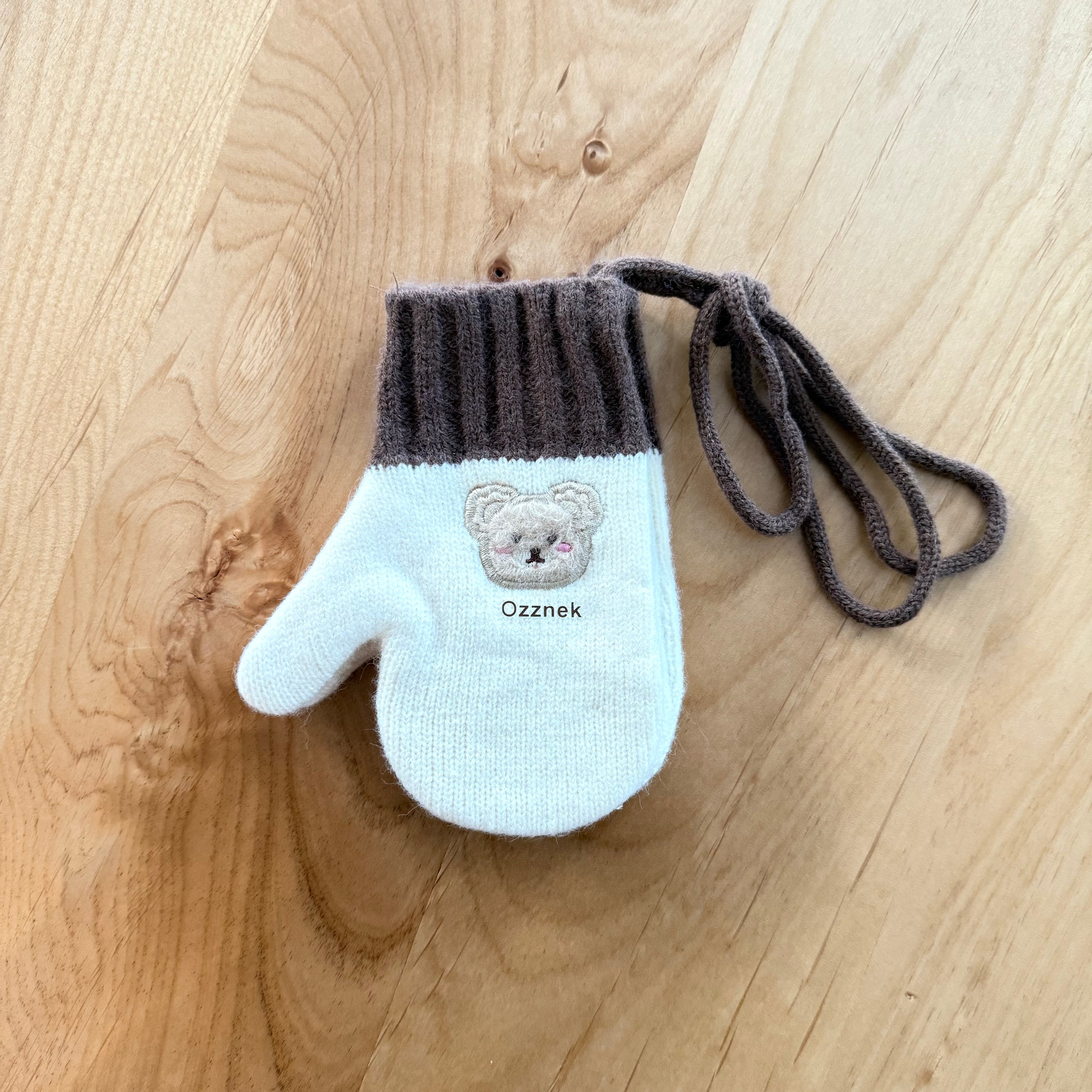 Kids Winter Gloves With String | Warm Toddler Mittens 2-5y