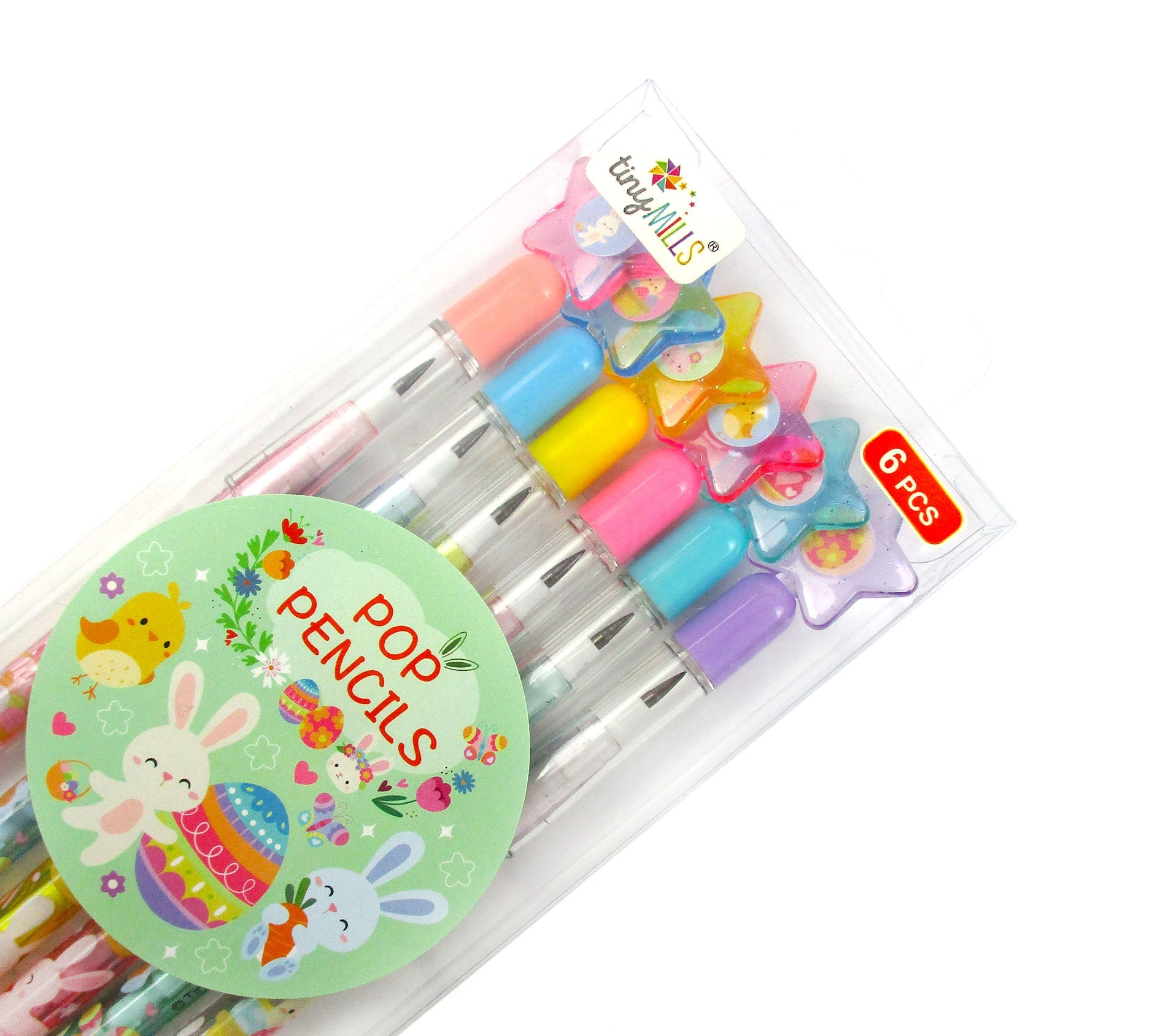 New Easter Sunday Stackable Multi Point Pencils - Set Of 6