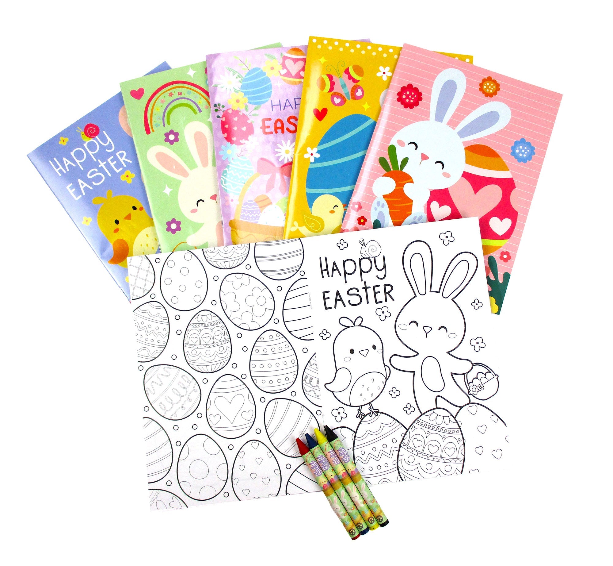 New Easter Sunday Coloring Books With Crayons Party Favors - Set Of 6 Or 12