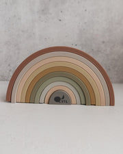 Rainbow Silicone Stacking Toy - Set Of 10 | Lytl®️