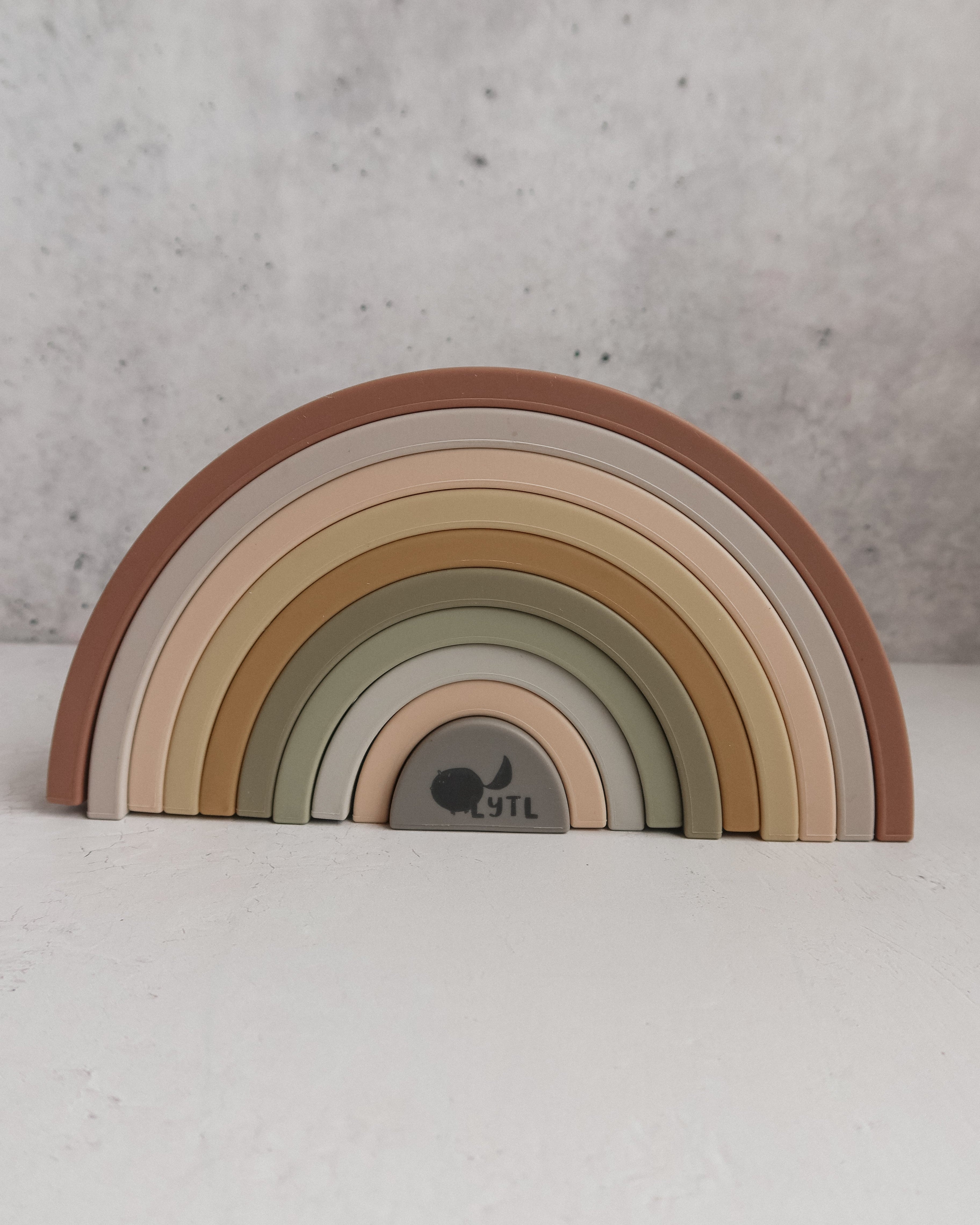 Rainbow Silicone Stacking Toy - Set Of 10 | Lytl®️