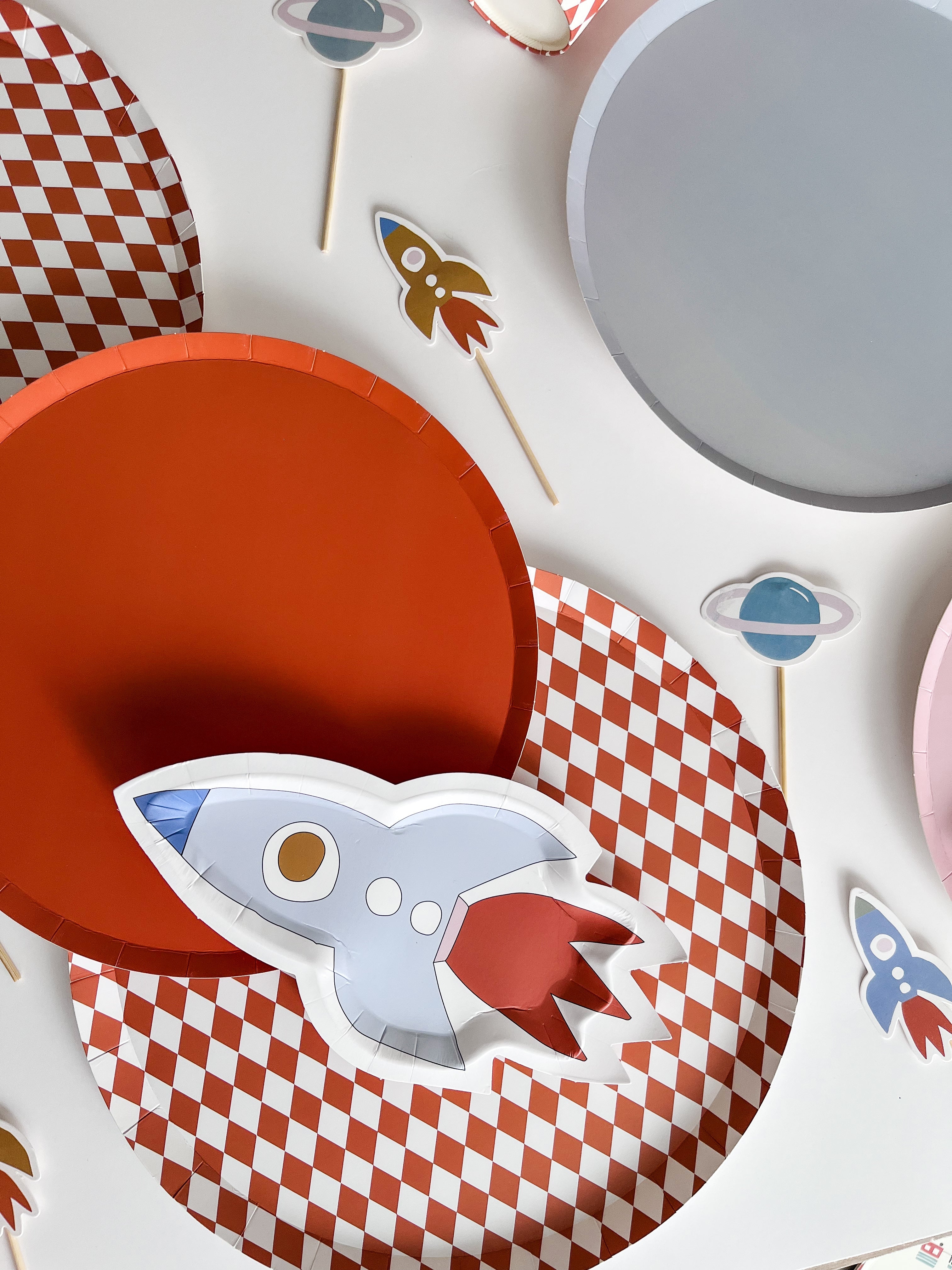 Mini Rocketship Snack Plate (set Of 8)