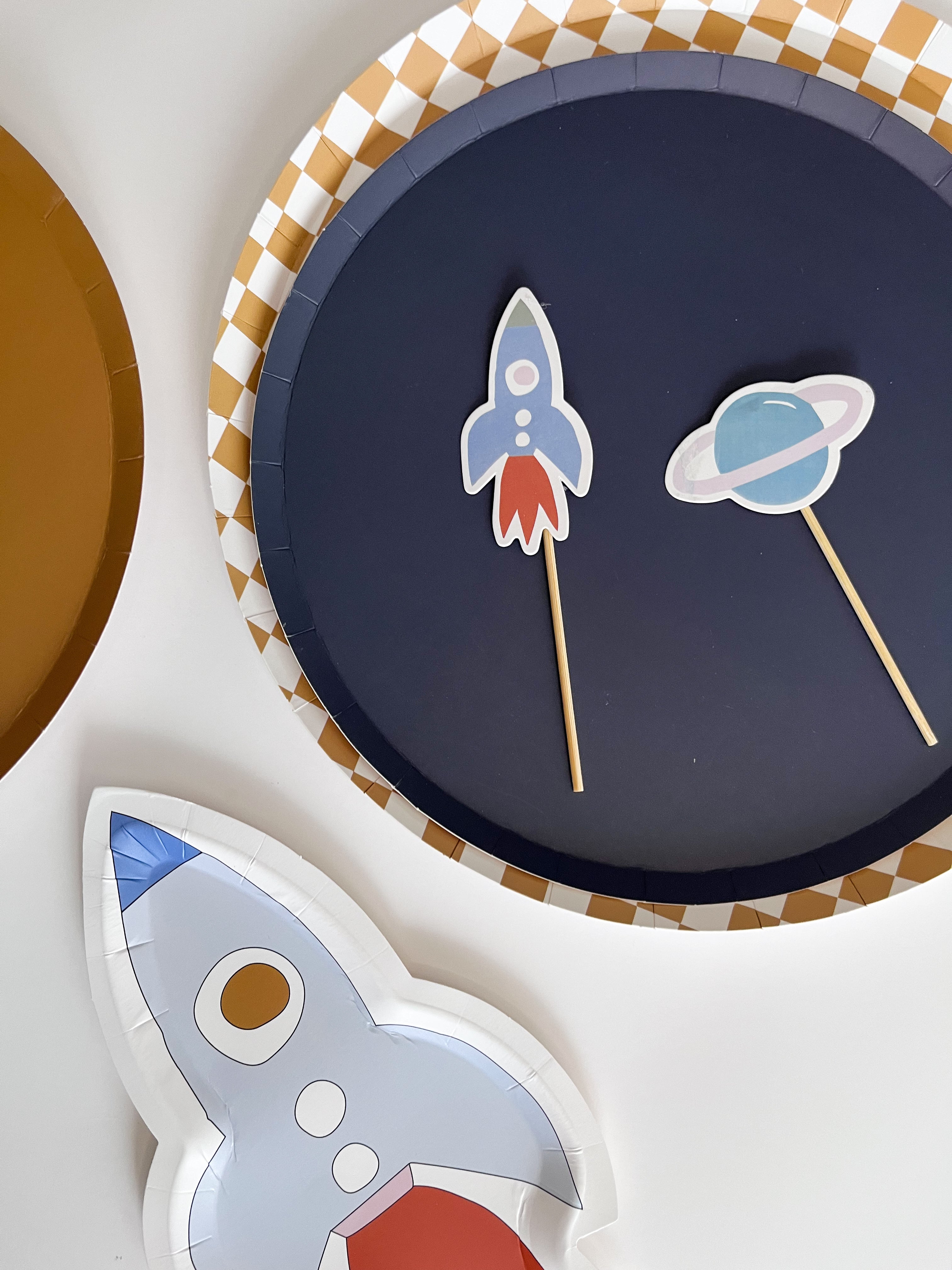 Mini Rocketship Snack Plate (set Of 8)