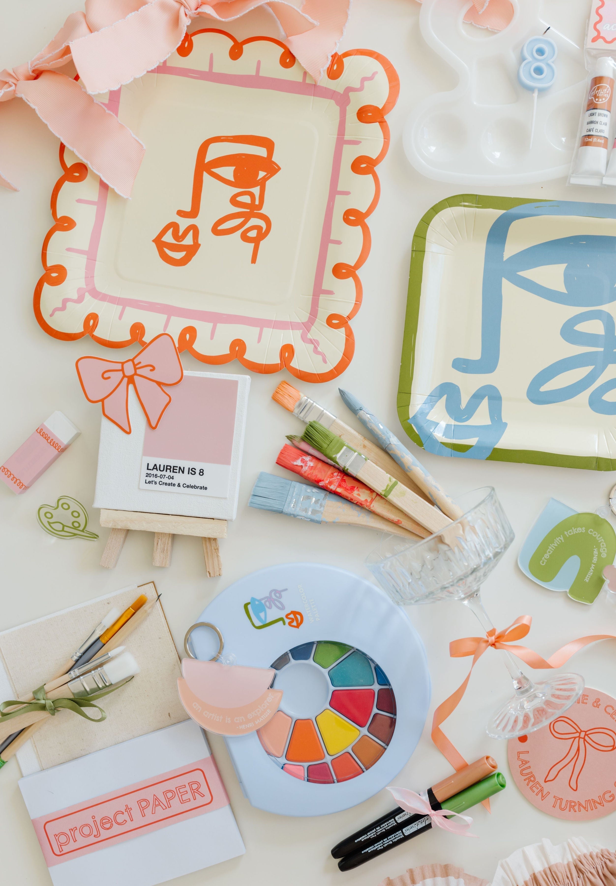 Art Party Dinner Plates (x 12)