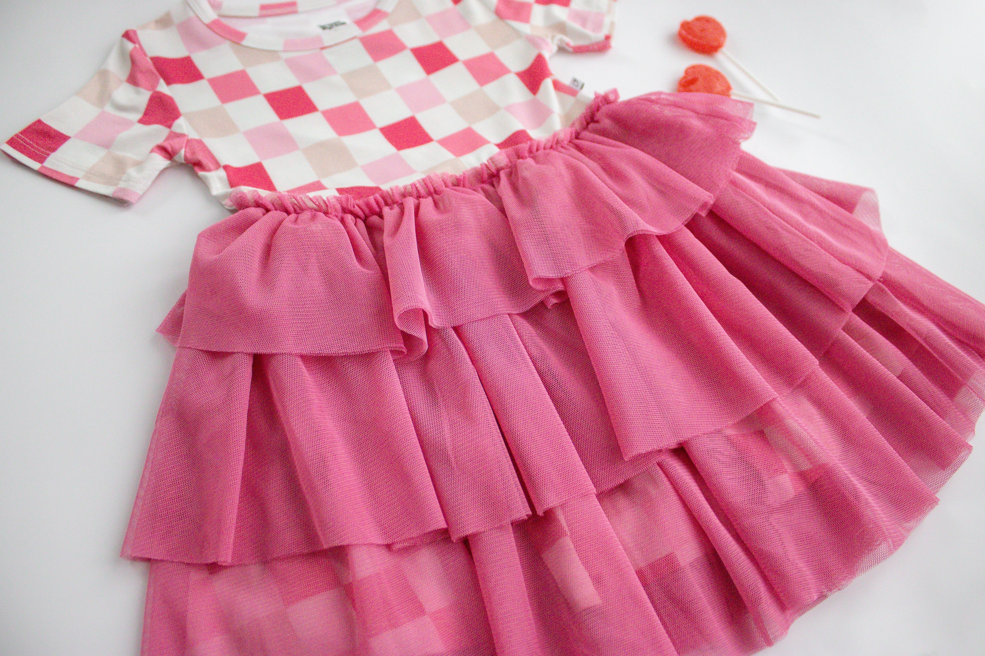 Dreamy Pink Checkers Dream Tutu Dress