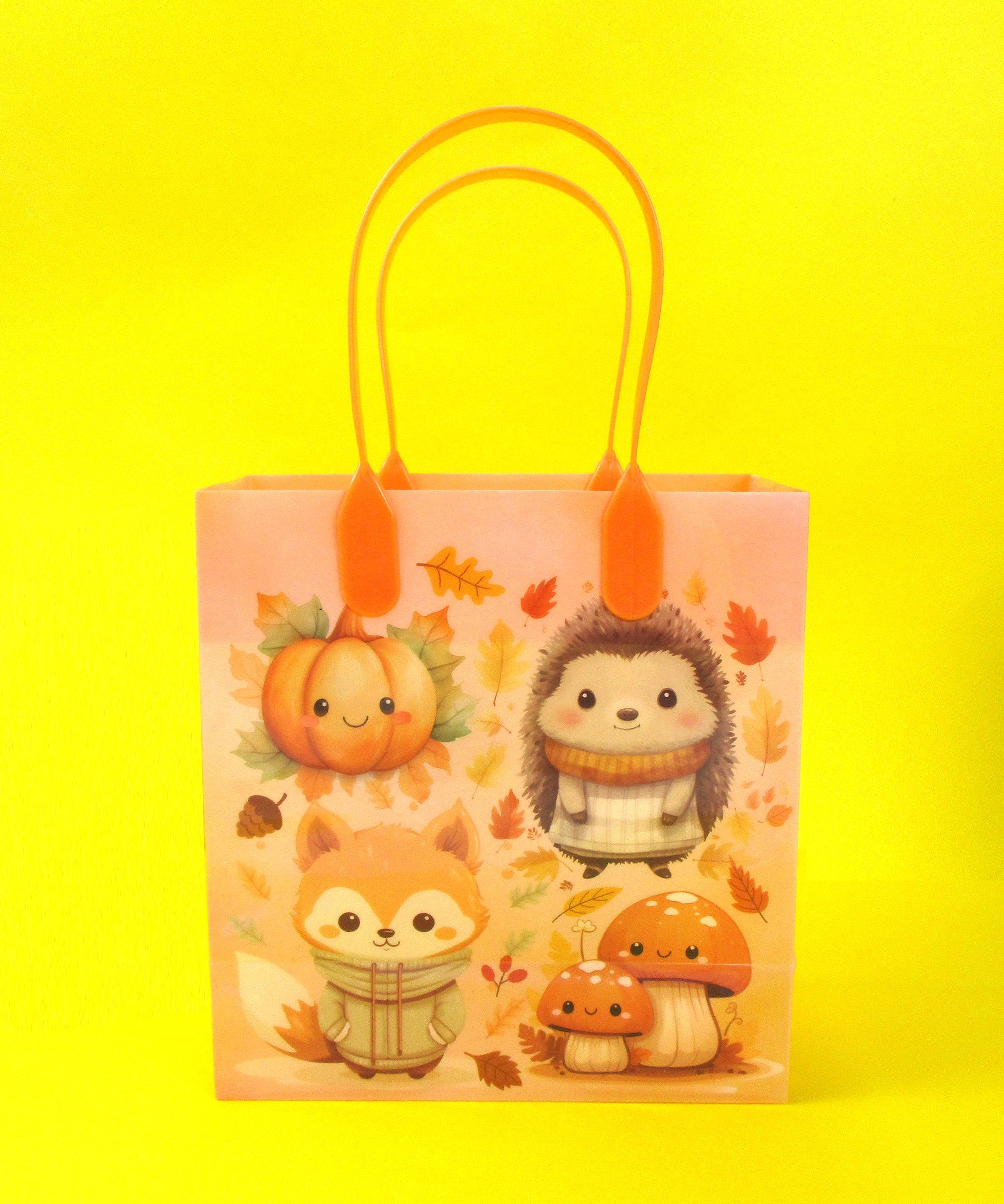 Autumn Cozy Animal Party Favor Treat Bags - Set Of 6 Or 12
