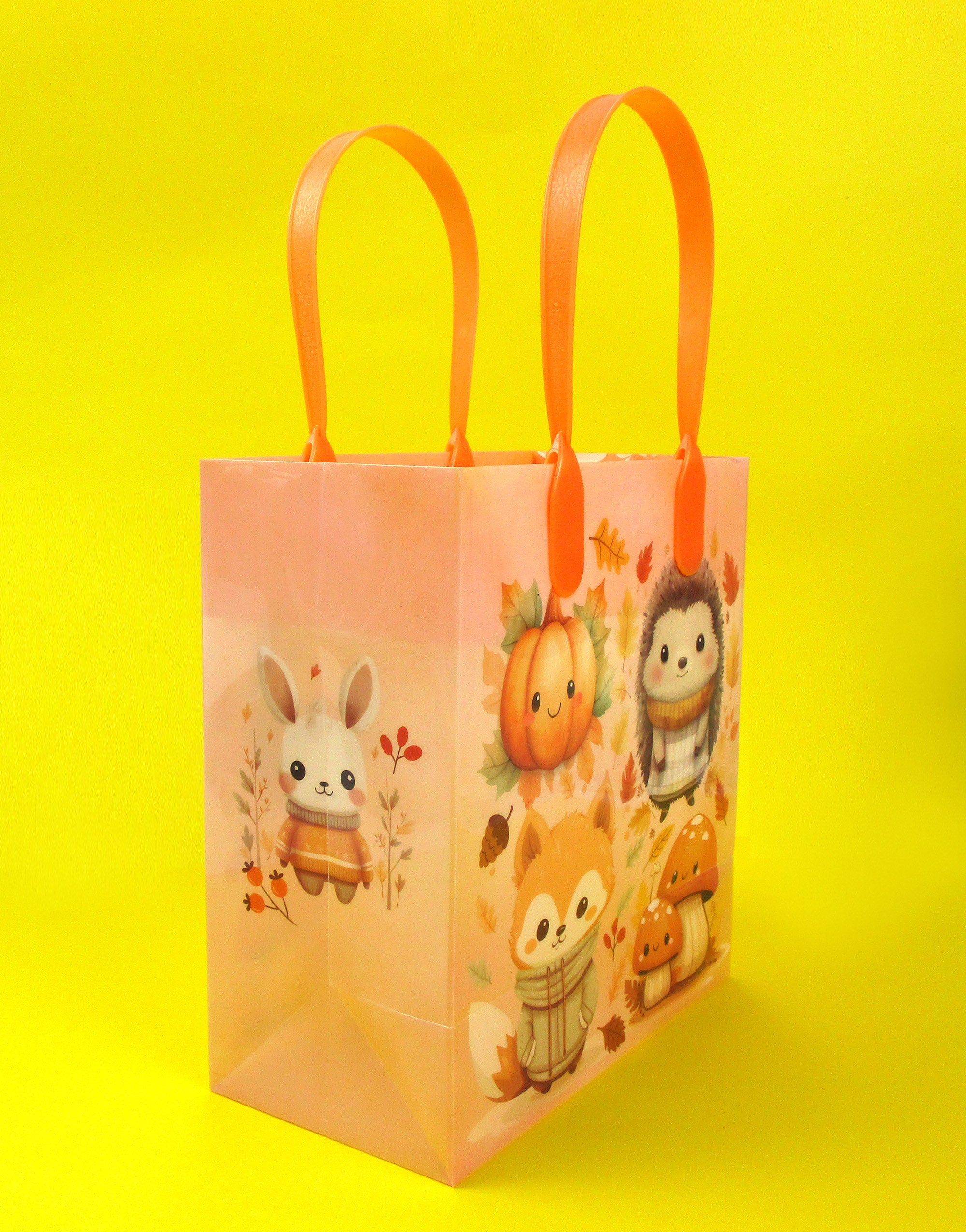 Autumn Cozy Animal Party Favor Treat Bags - Set Of 6 Or 12