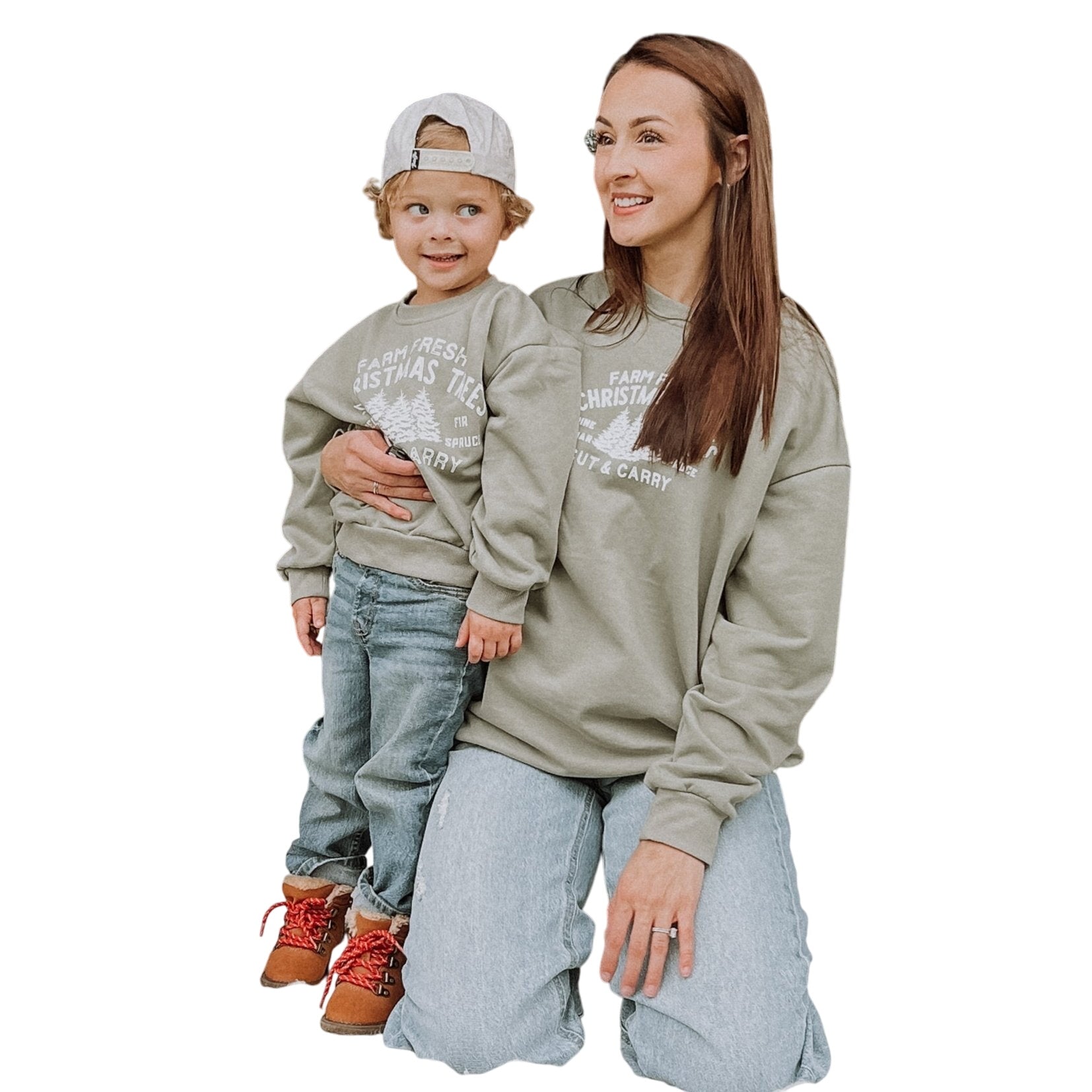 Adult Farm Fresh Christmas Trees Crewneck Sweatshirt